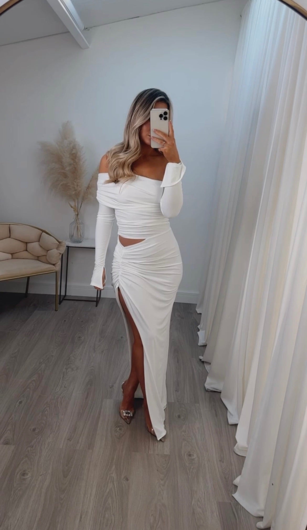 Knit Olivia Long Dress - Off White