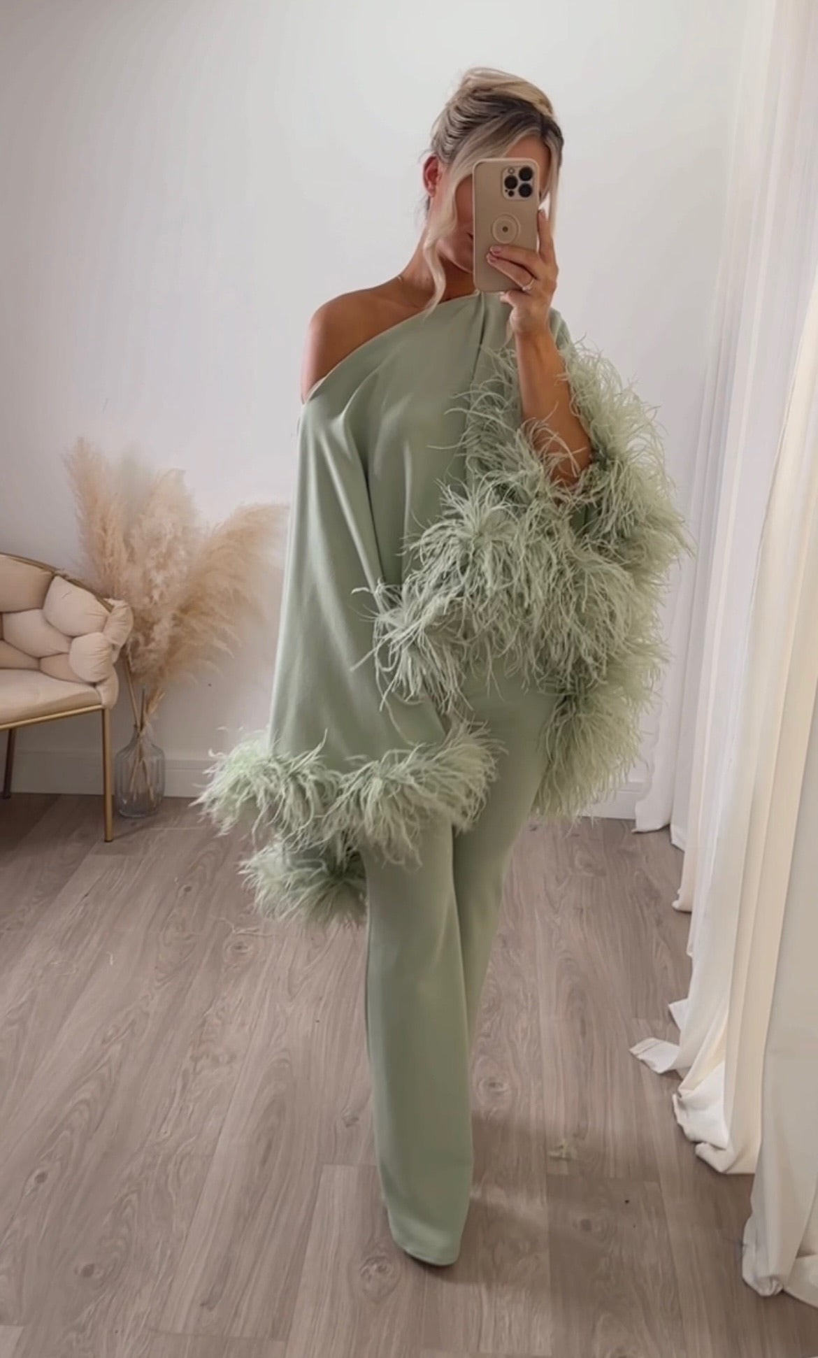 Kylie Cape Trouser Set Matcha