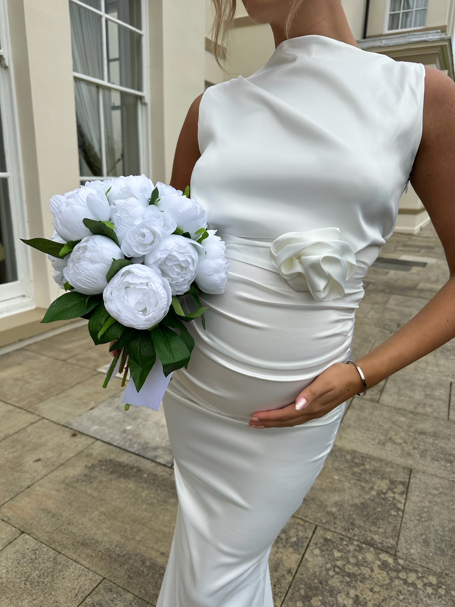 Bali Maternity Belt Dress White