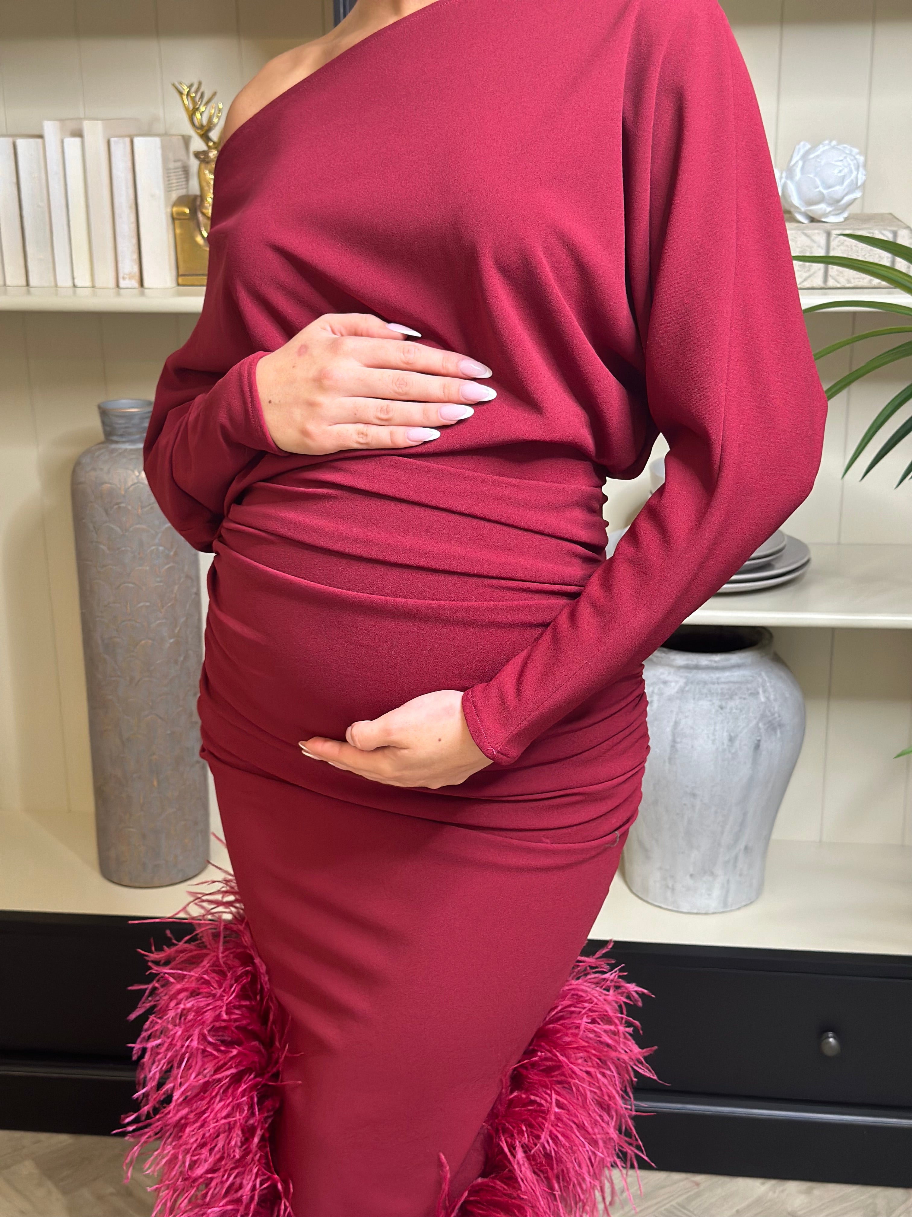 Arella Maternity Dress Wine