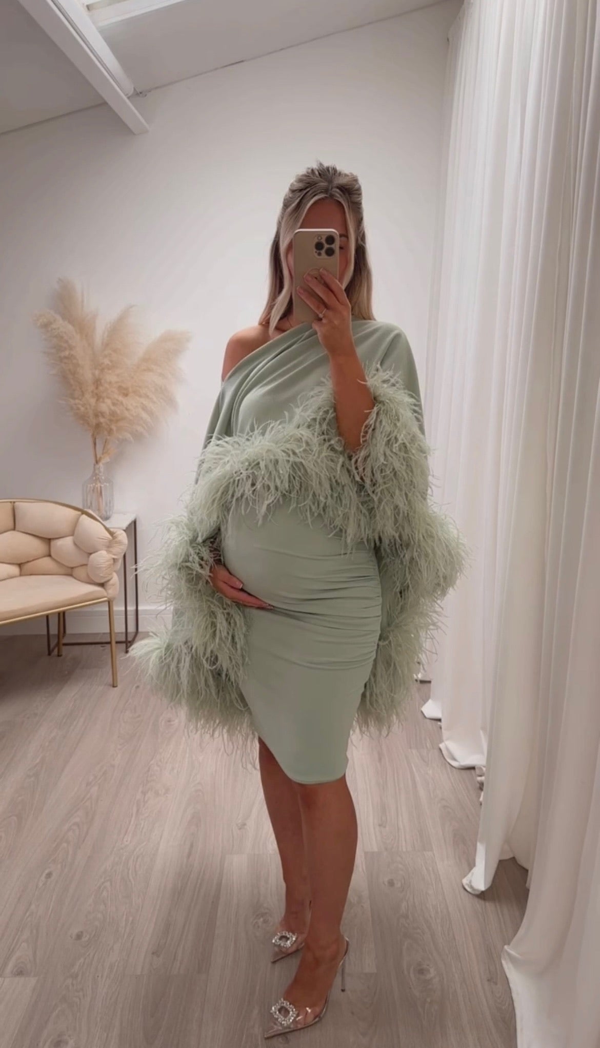 Kylie Cape Midi Skirt Maternity Set Matcha