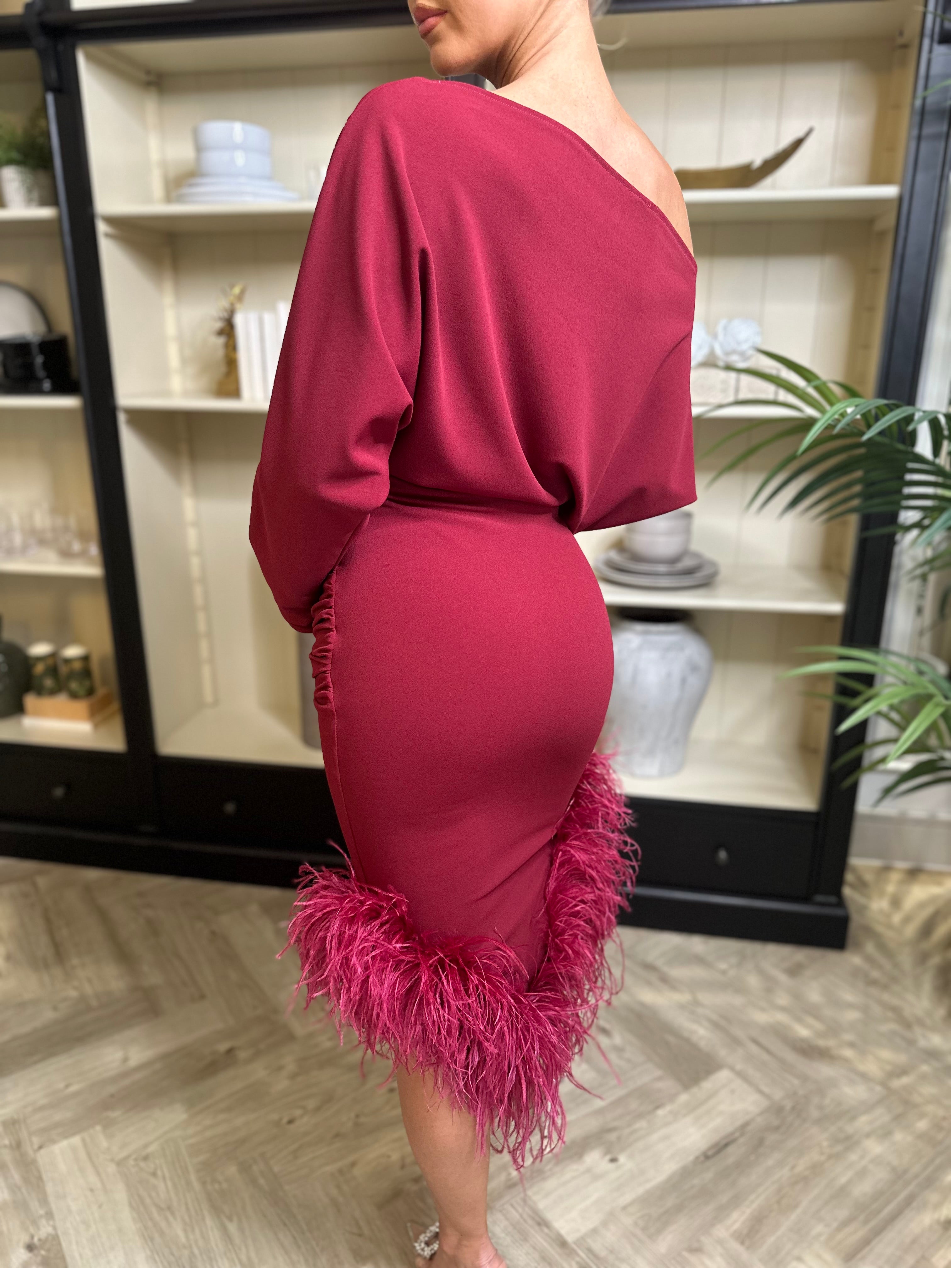 Arella Maternity Dress Wine