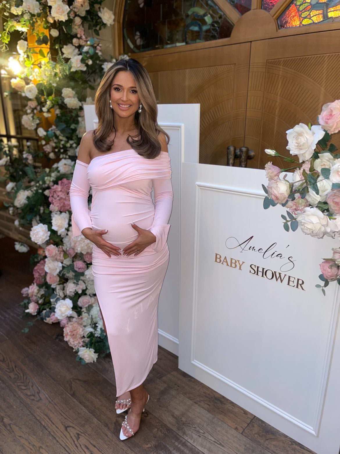 April Two Sleeve Maternity Dress Baby Pink