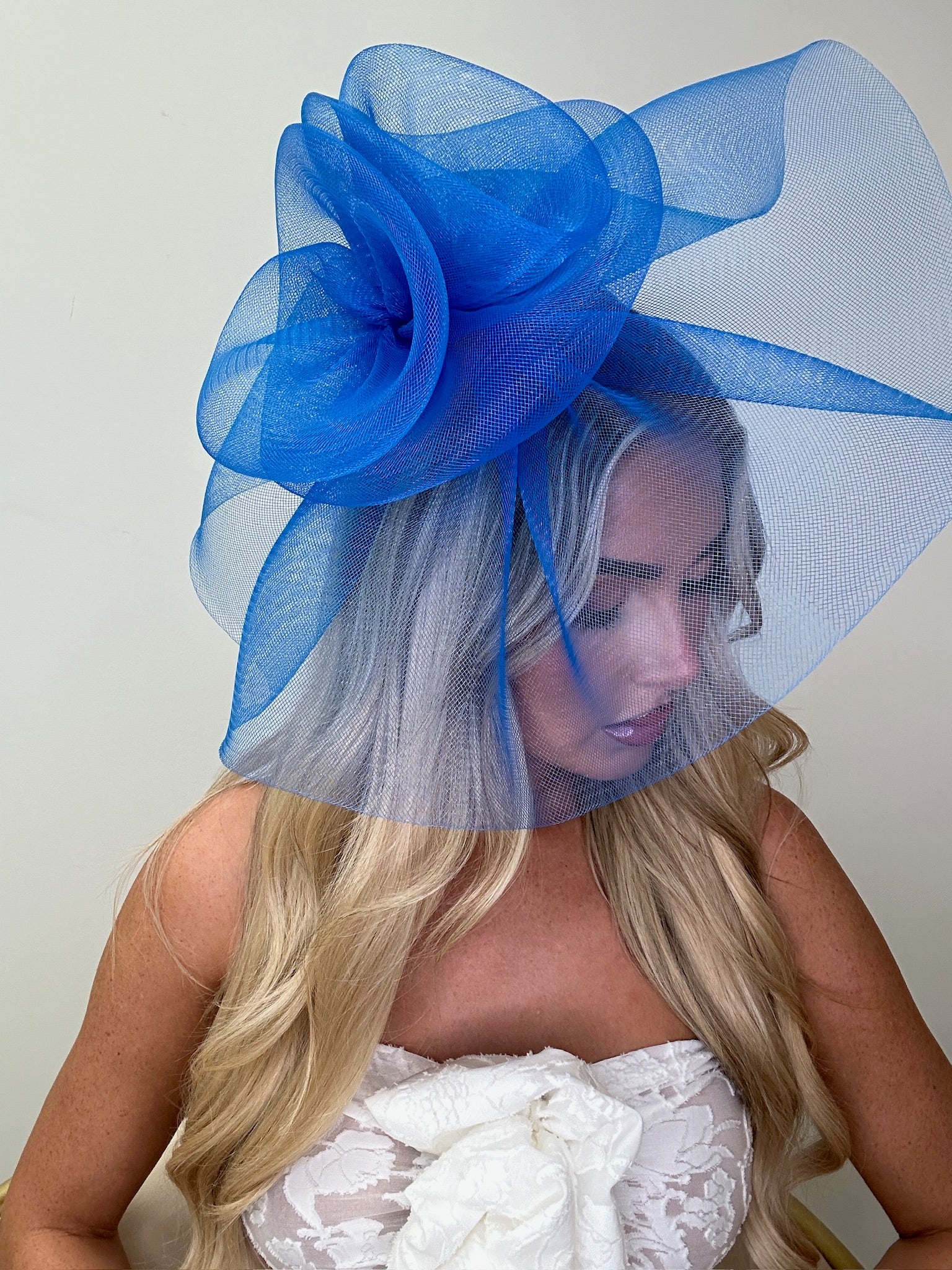 Swirl Fascinator Headband Royal Blue