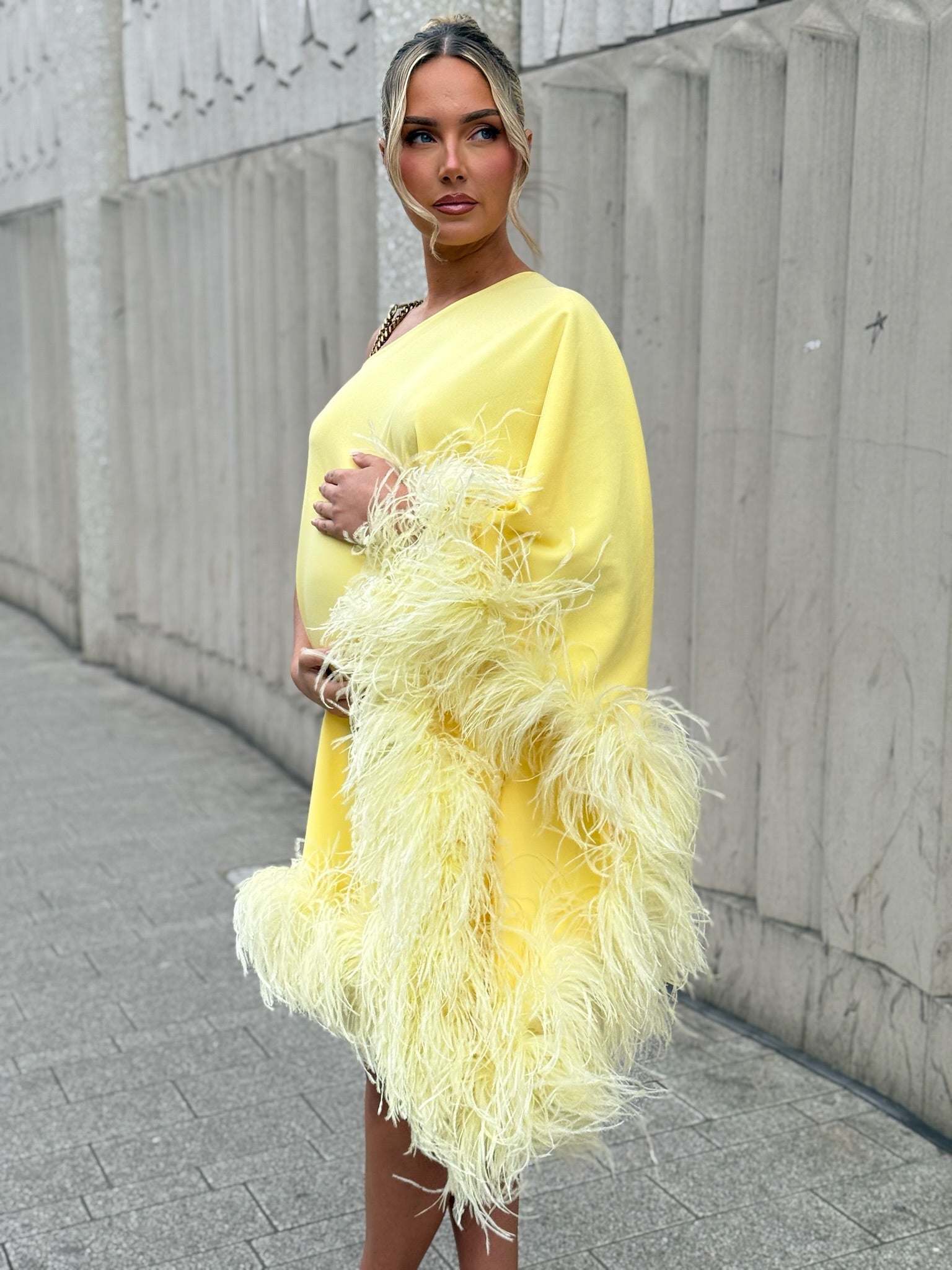 Capri maternity Mini Dress yellow