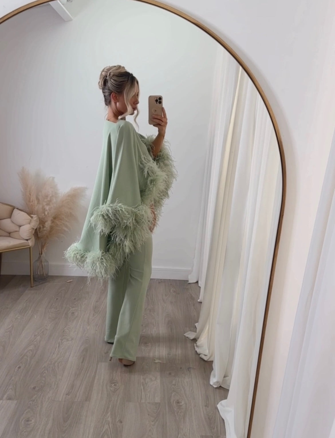 Kylie Cape Trouser Set Matcha