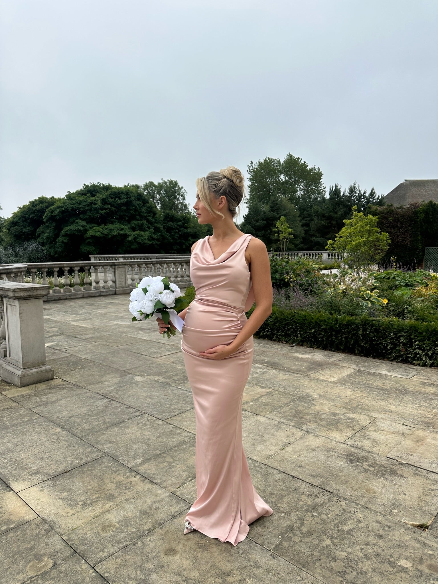 Santorini Maternity Dress Blush Pink