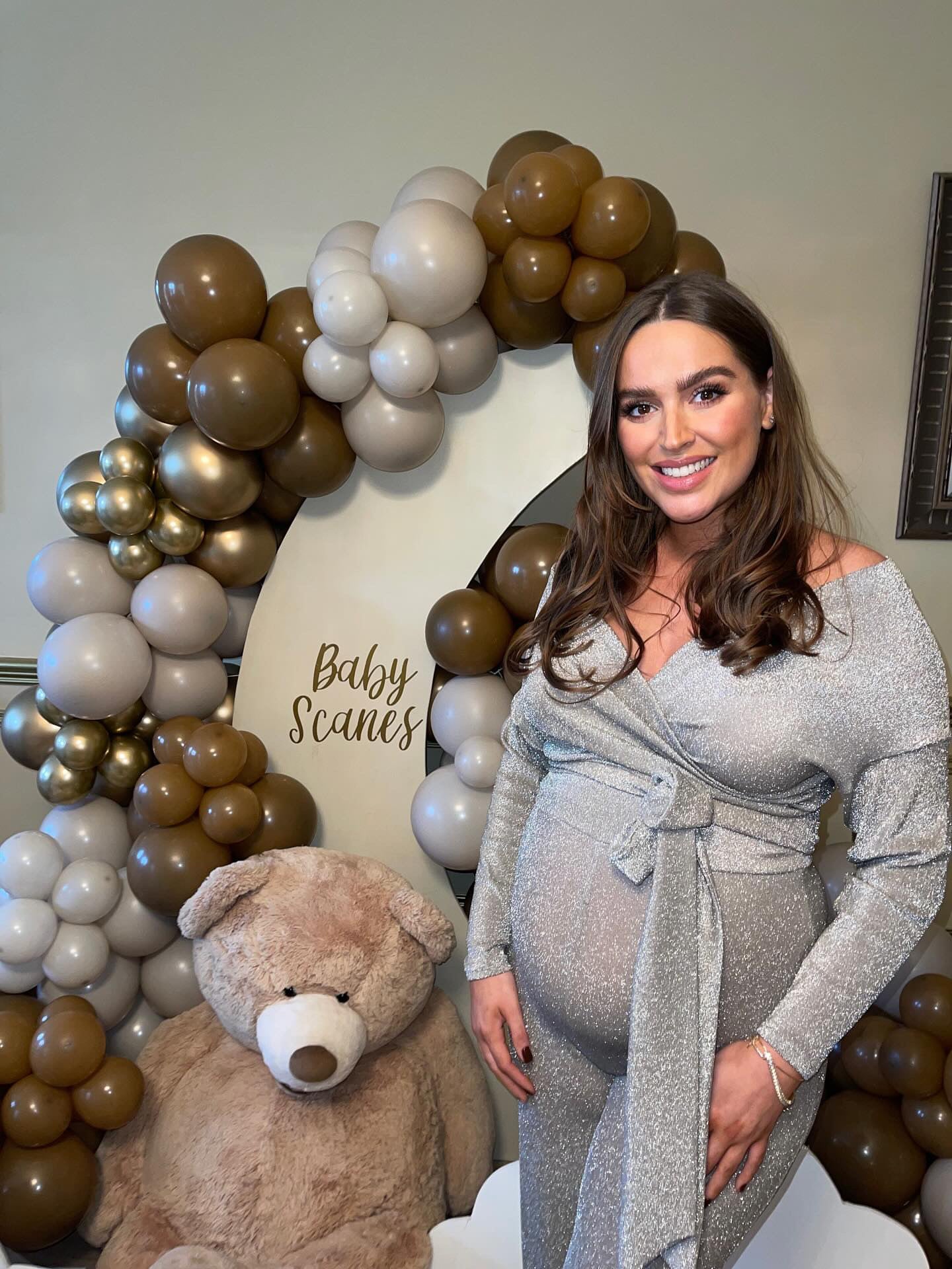 Maddie Maternity Jumpsuit Gold Glitter