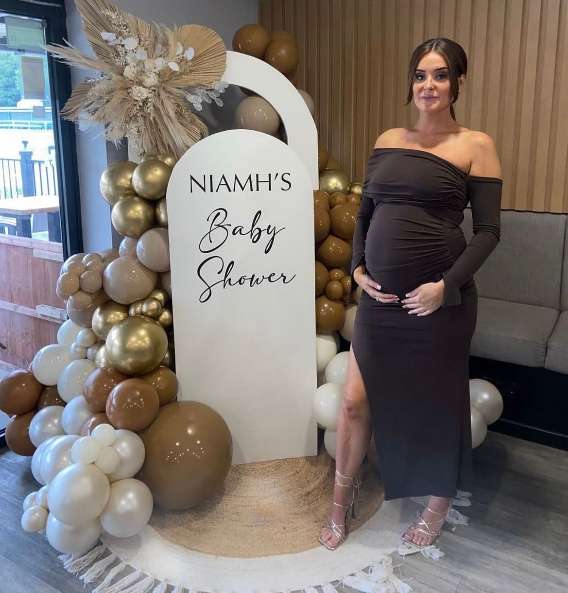 April Two Sleeve Maternity Dress Chocolate brown