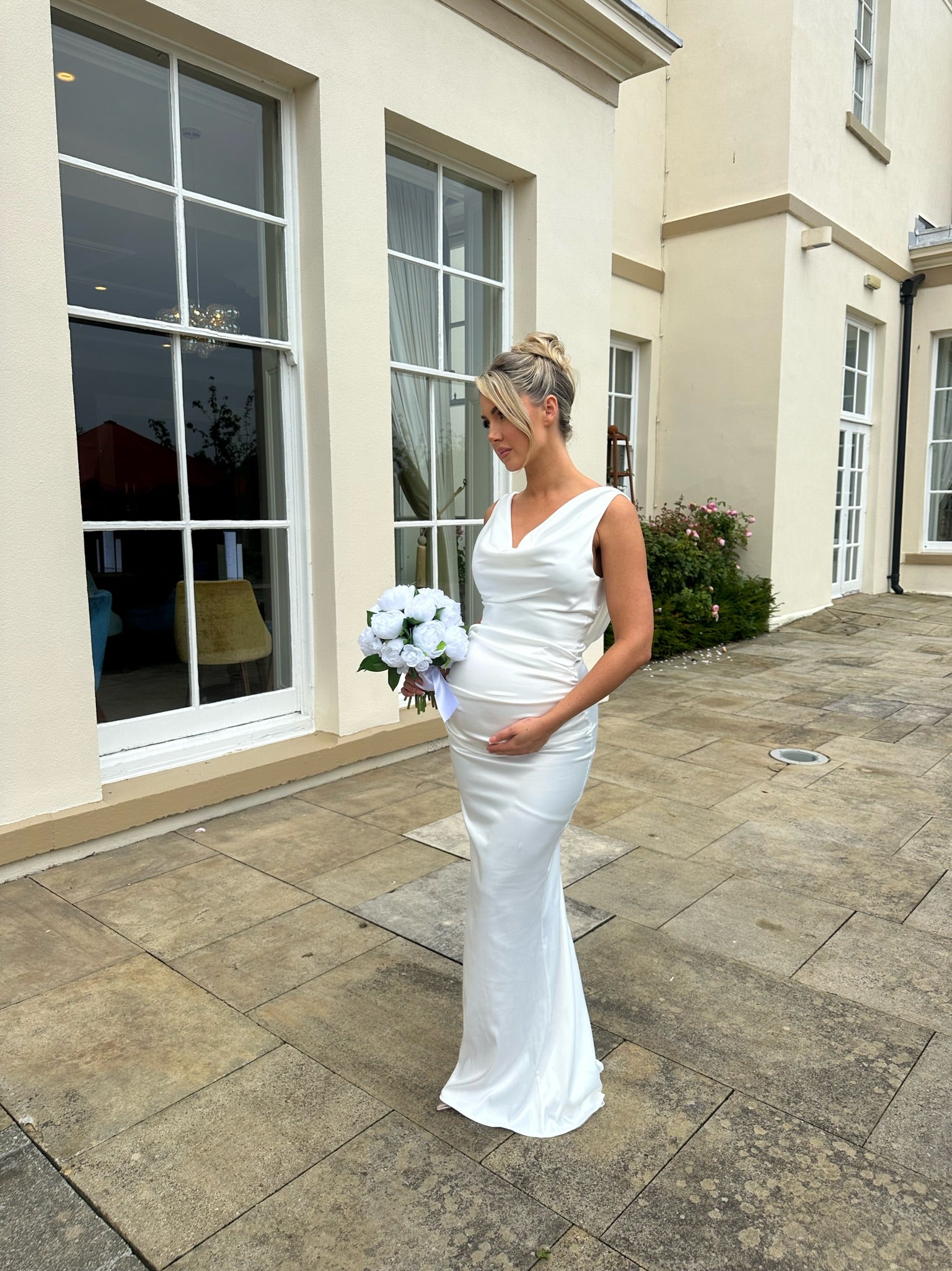 Santorini Maternity Dress White