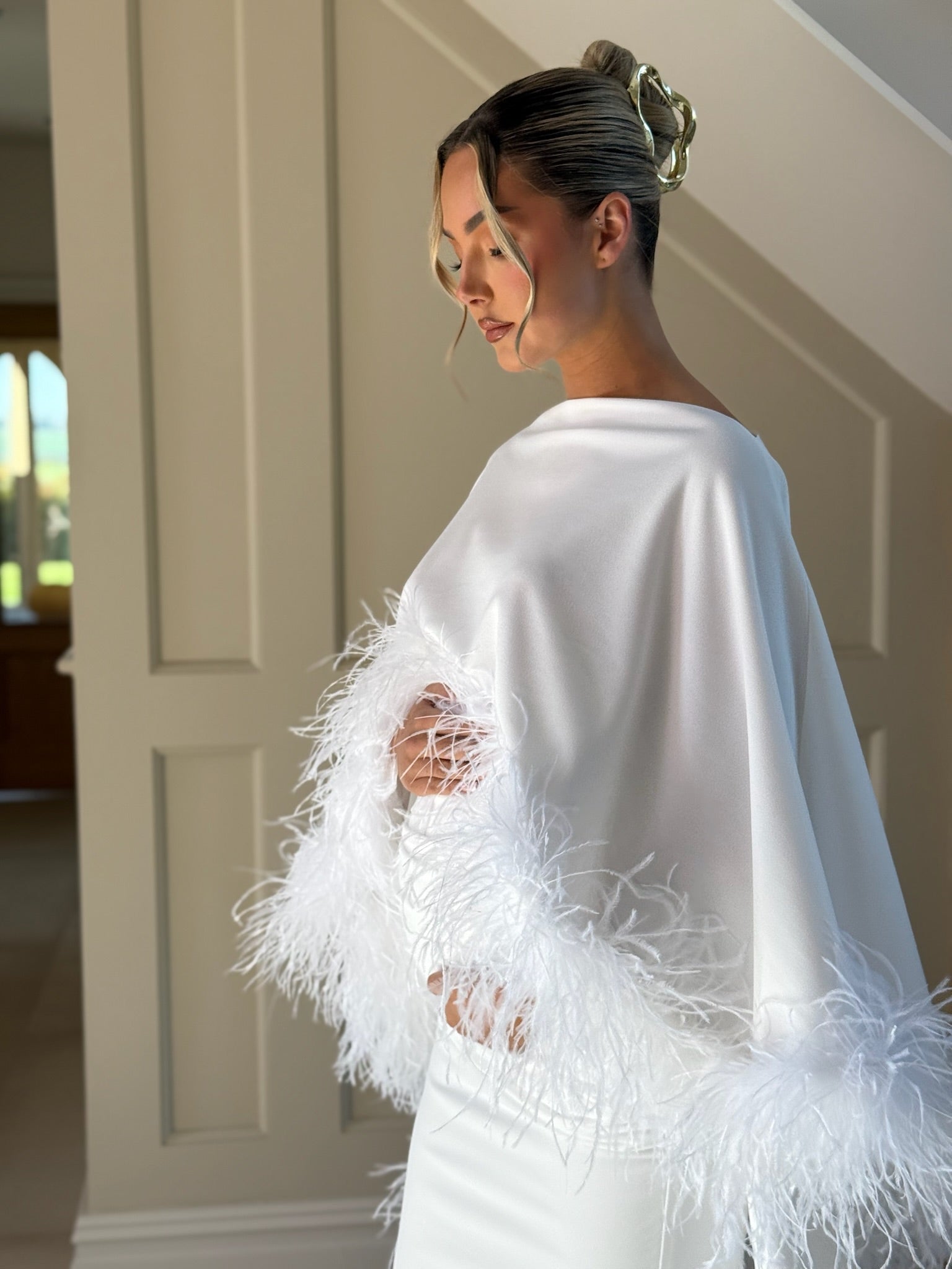 Kylie Cape Midi Skirt Maternity Set White