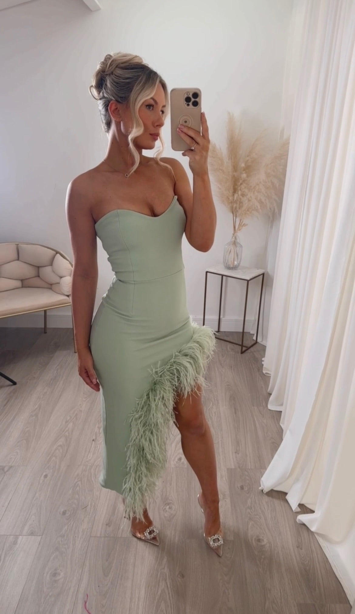 Amara sleeveless Dress Matcha