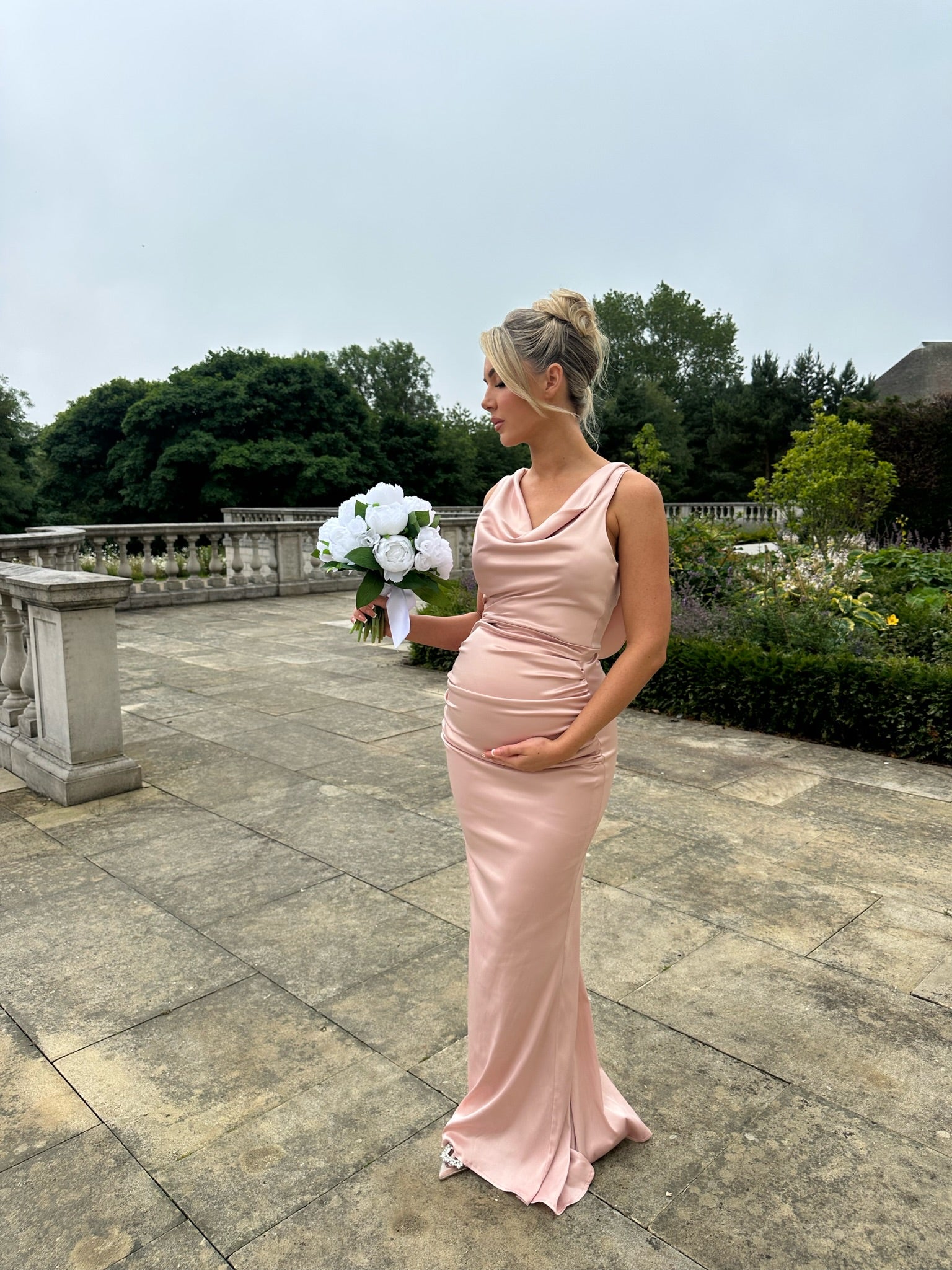 Santorini Maternity Dress Blush Pink