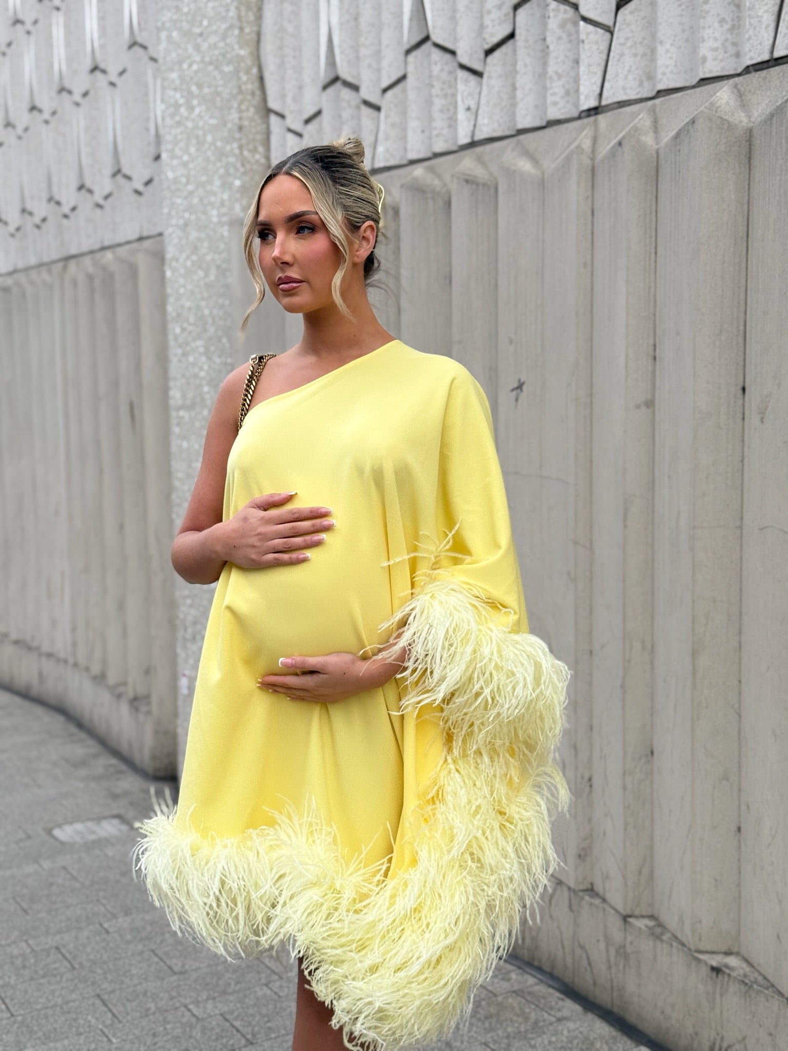 Capri maternity Mini Dress yellow