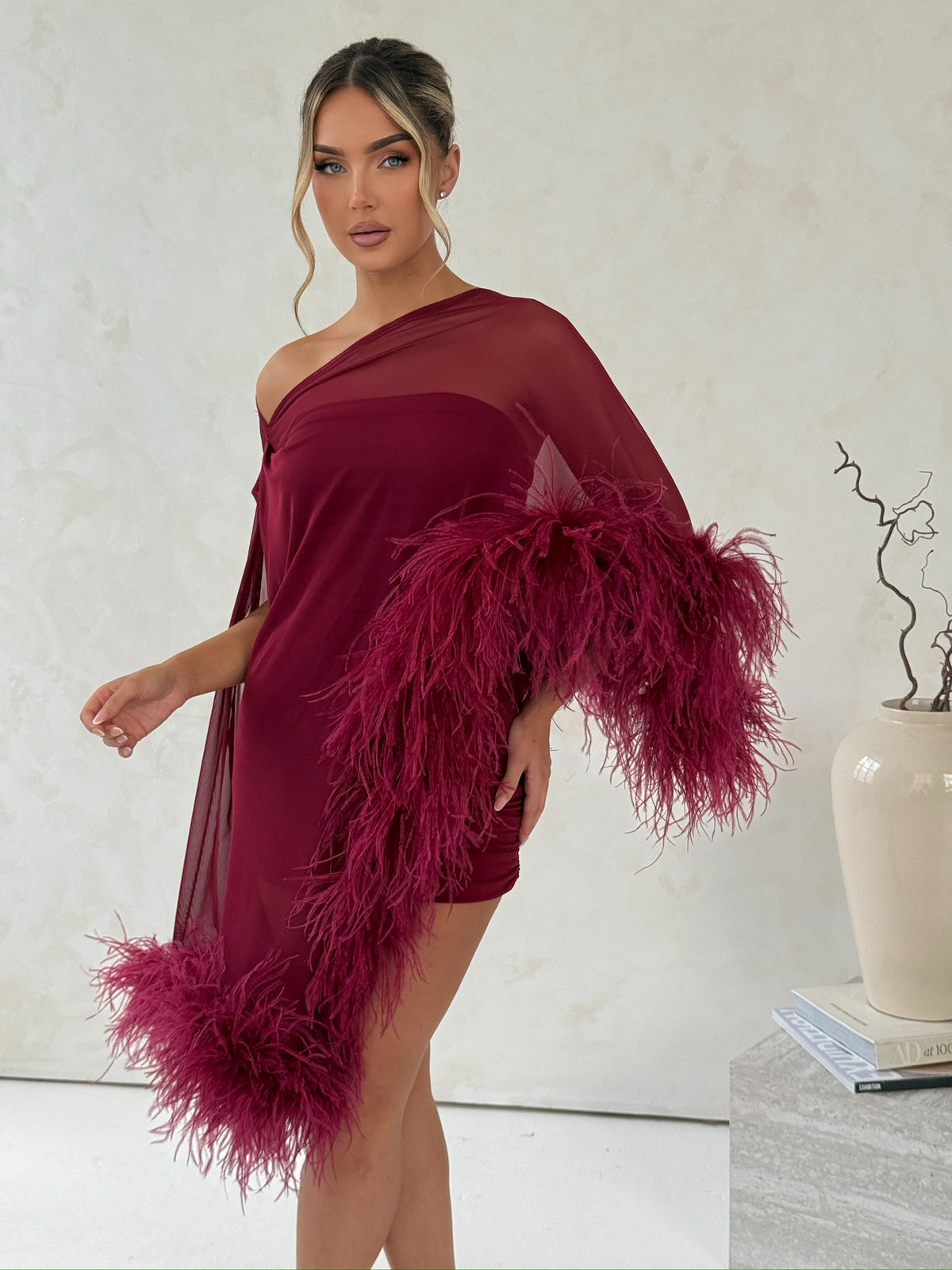 Cindy Cape Top Two Piece Set Wine