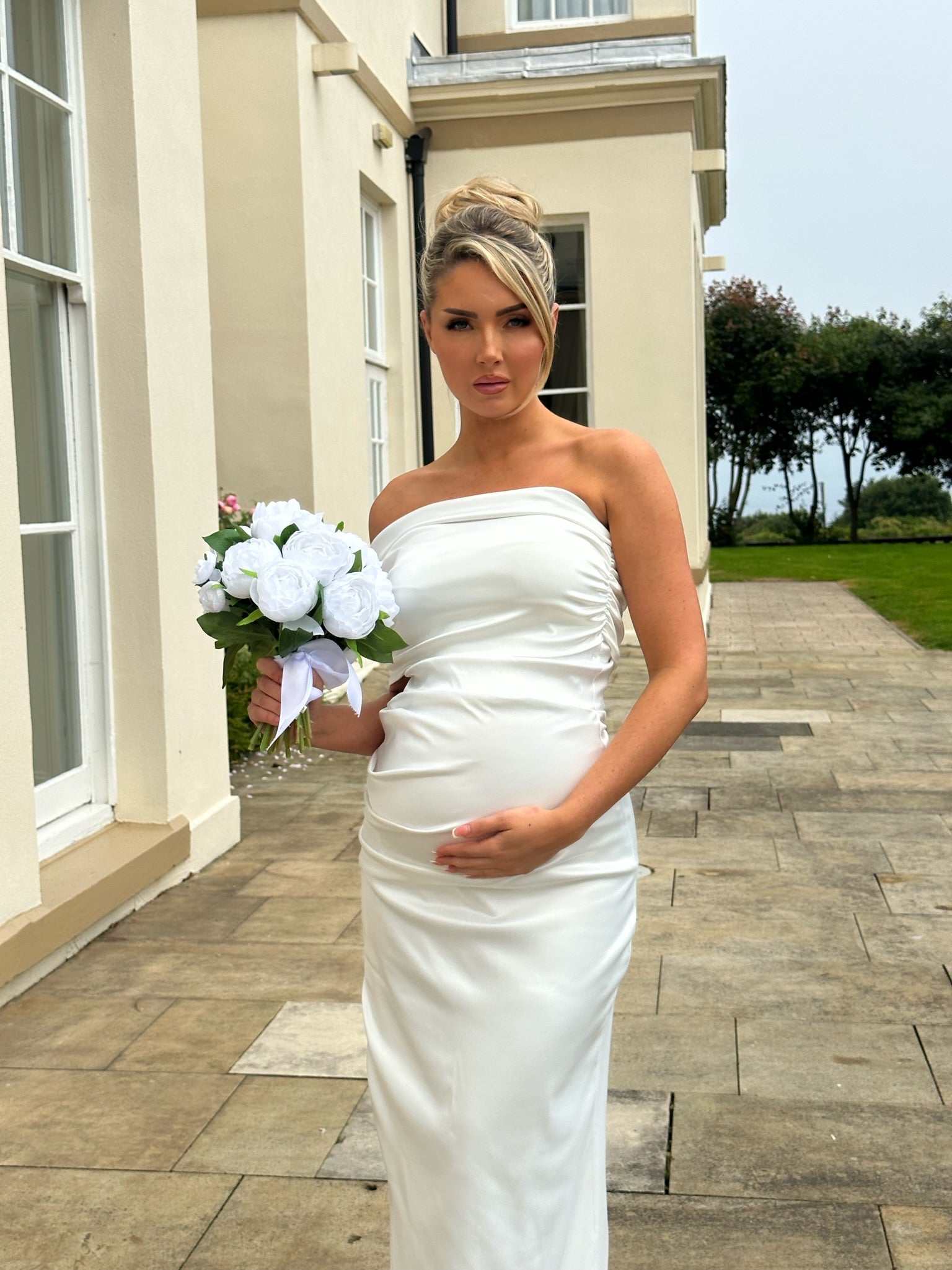 Monaco Maternity Dress White