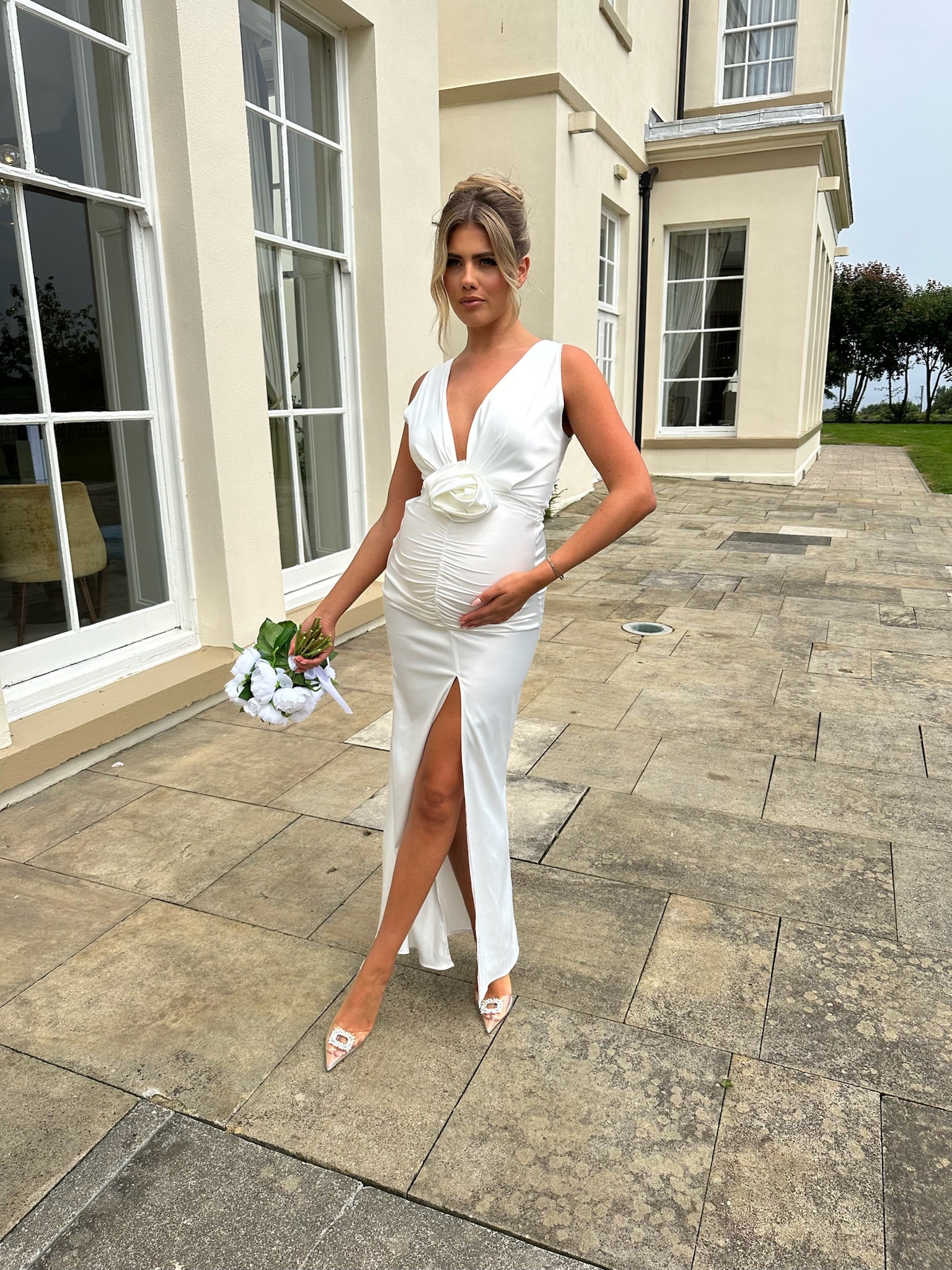 Mykonos Maternity Dress White