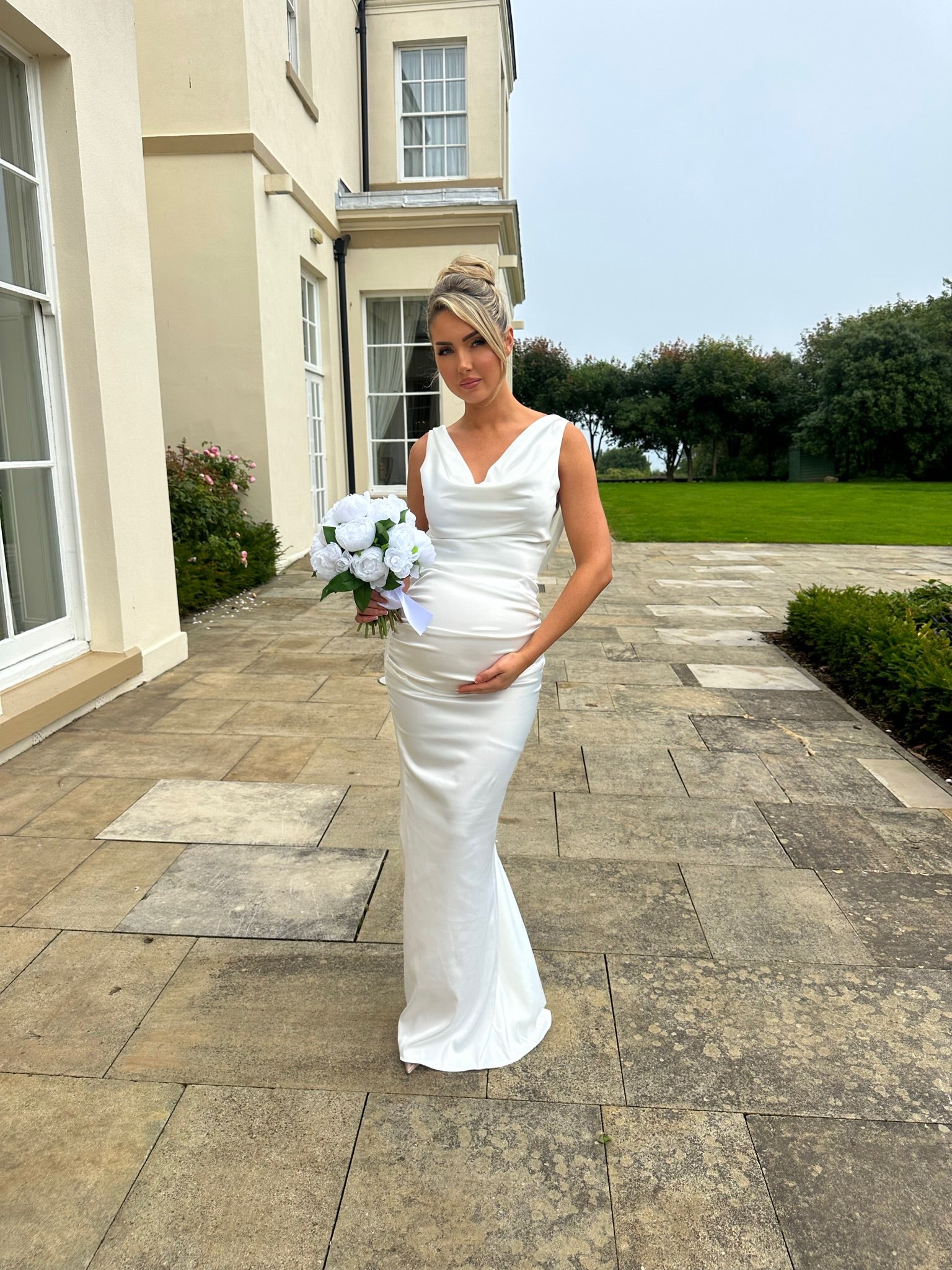 Santorini Maternity Dress White