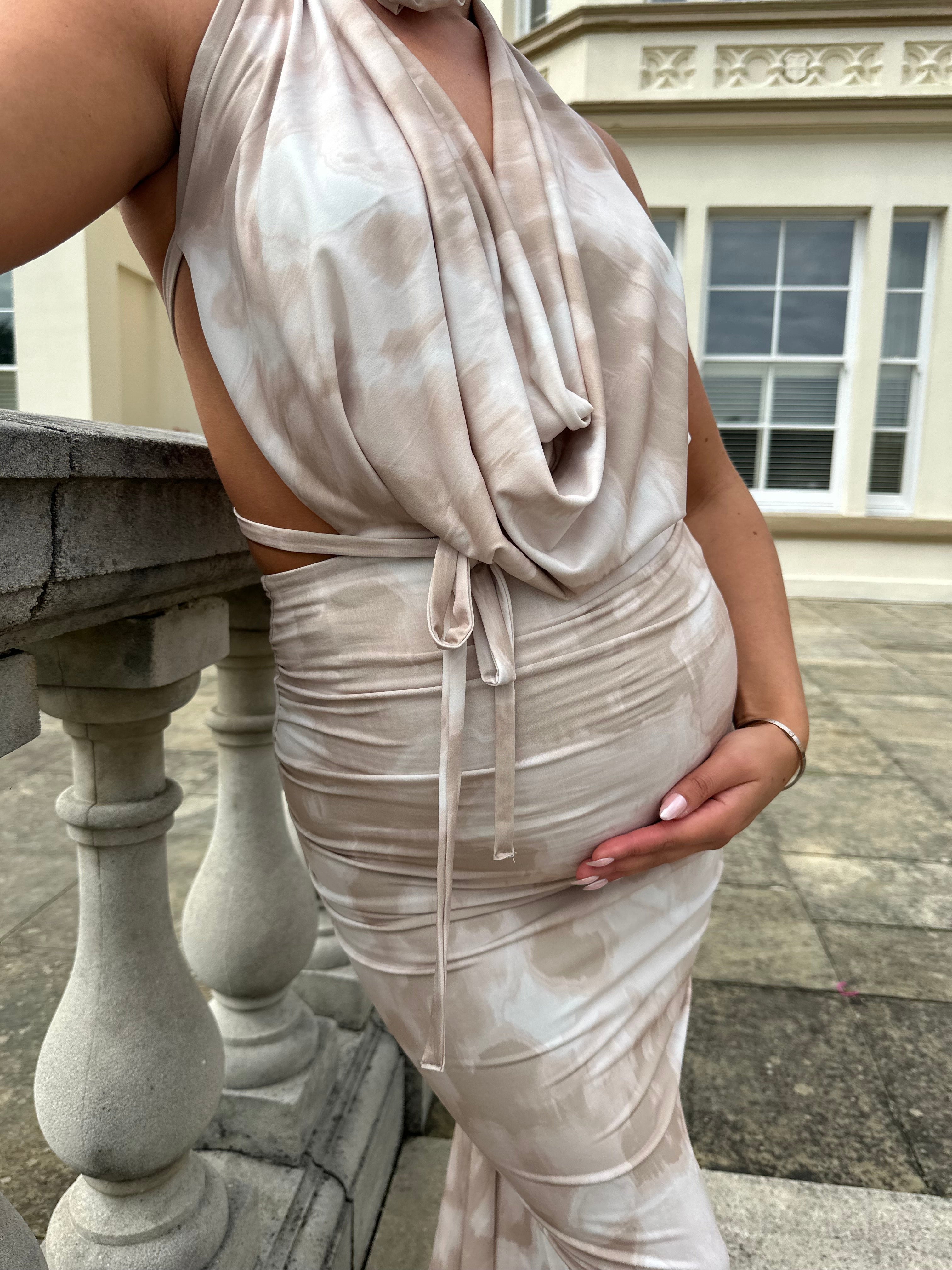 Rose maternity Dress Nude Smudge