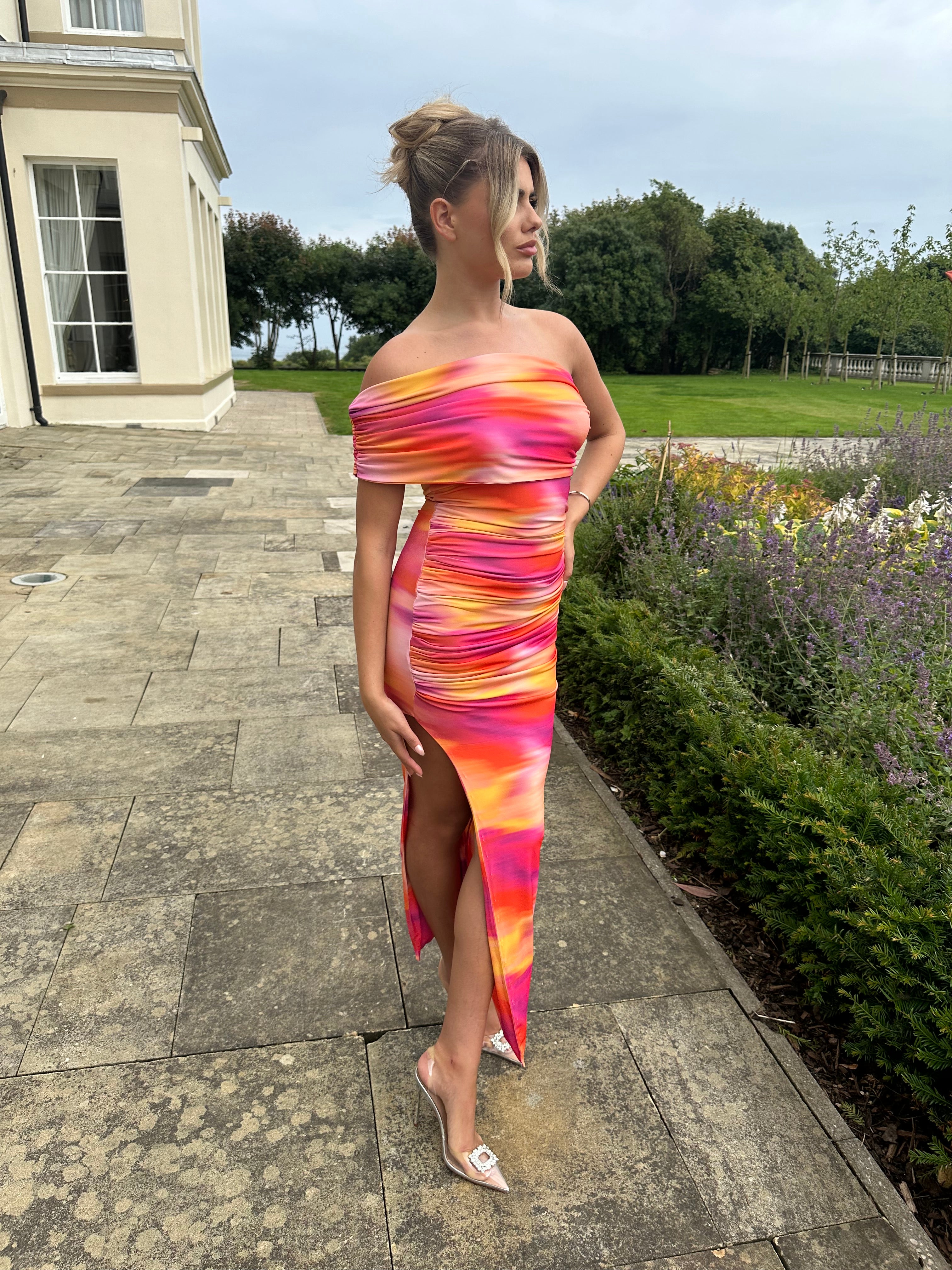 April Sleeveless Midi Dress Pink Sunset