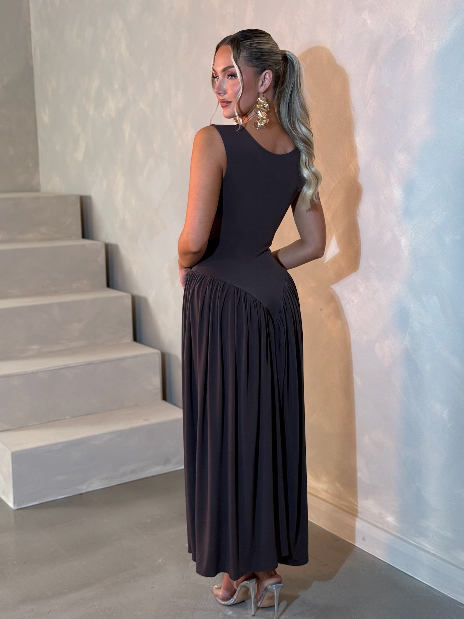 Tia Dress Chocolate Brown