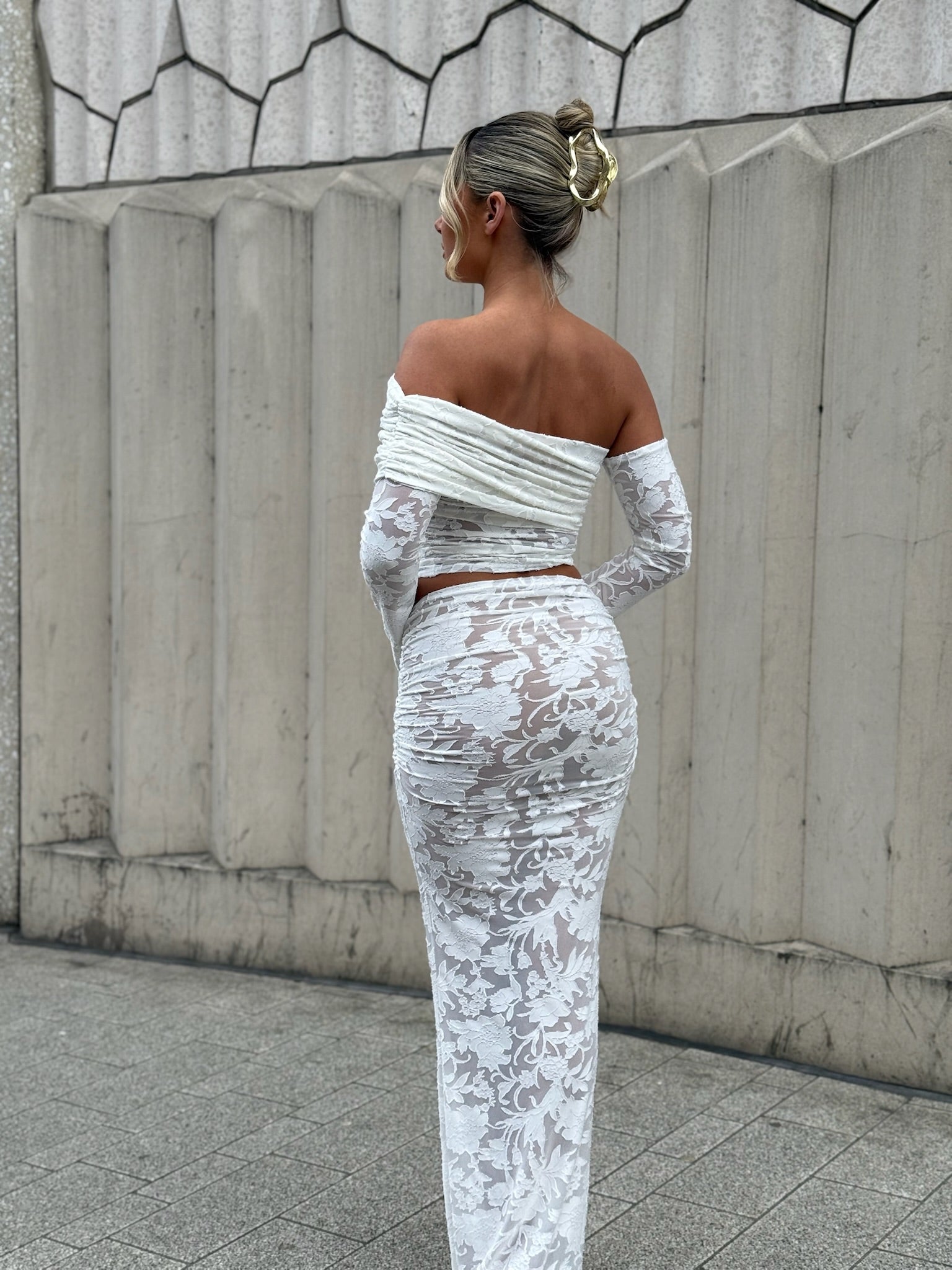 Eden Two Sleeve Two Piece Set White Floral