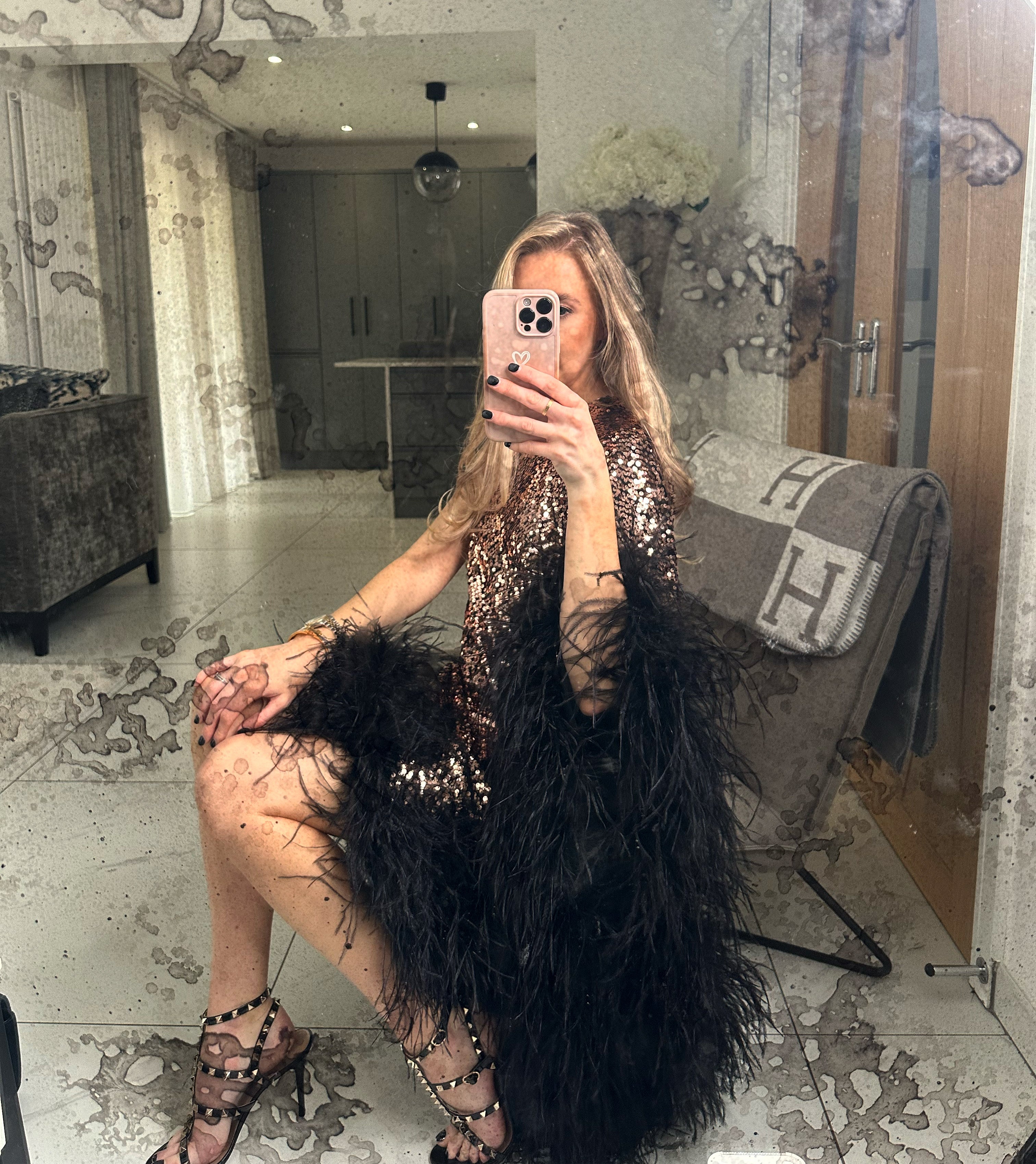 Capri Mini Dress Rose Gold Sequin