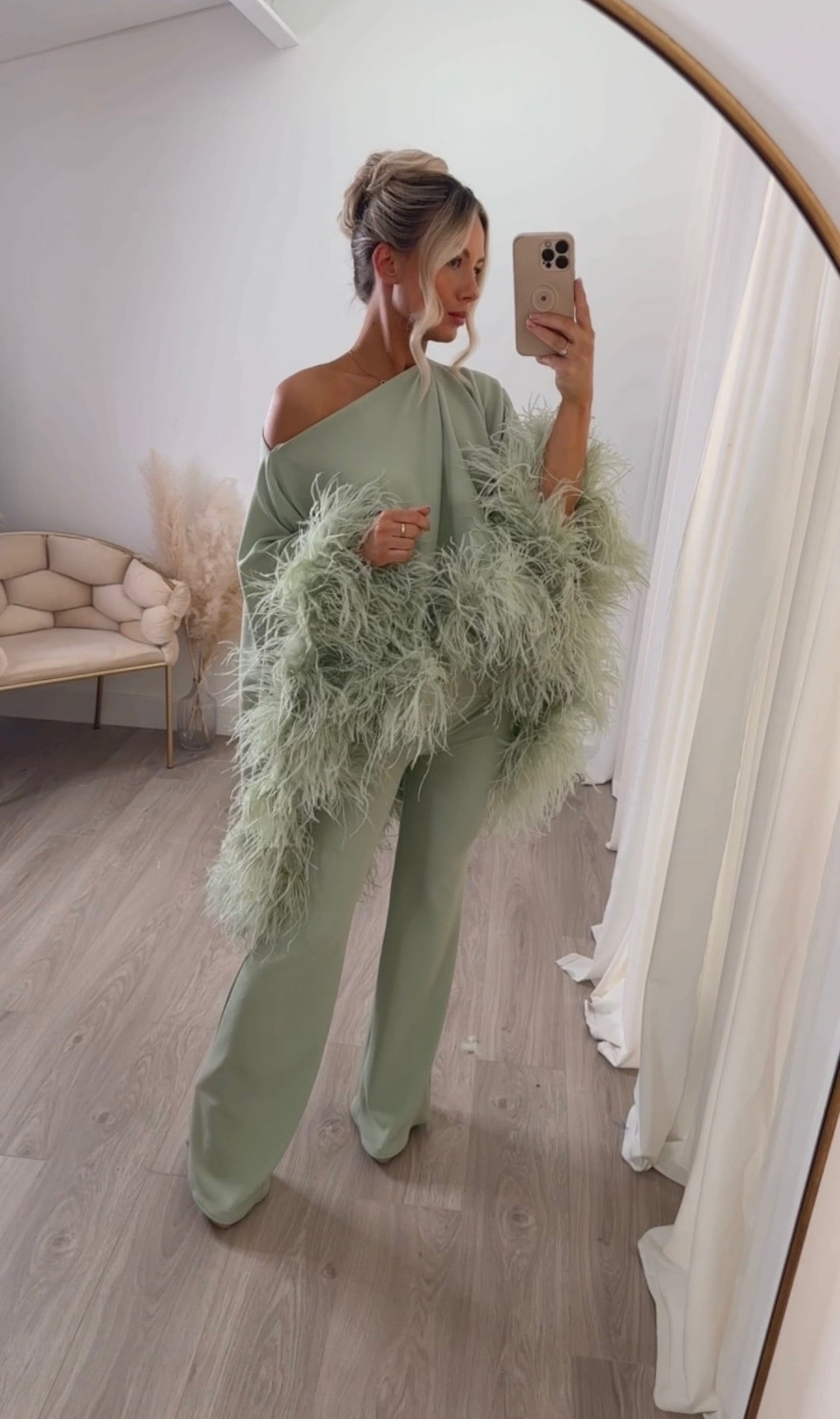 Kylie Cape Trouser Set Matcha