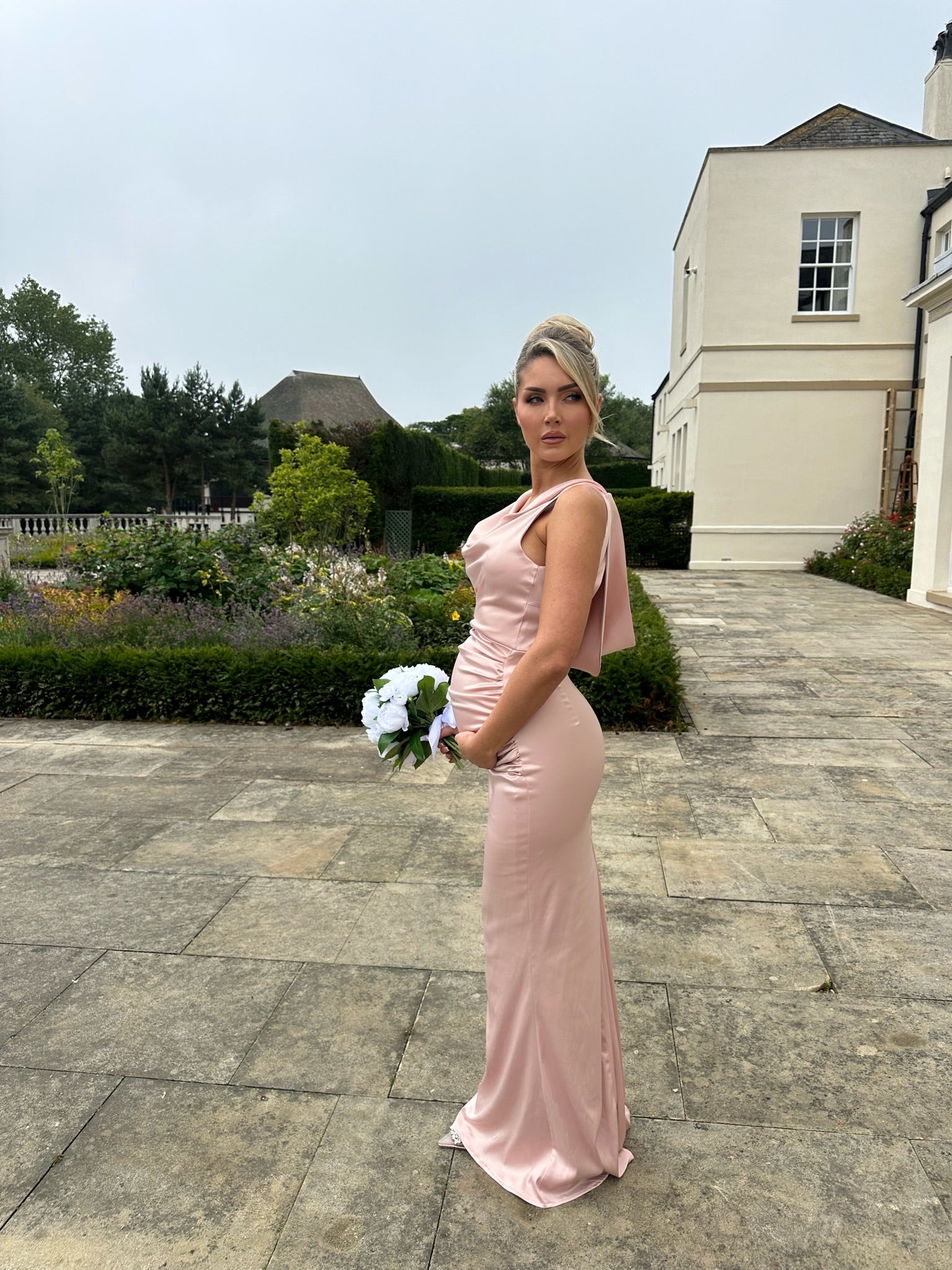 Santorini Maternity Dress Blush Pink