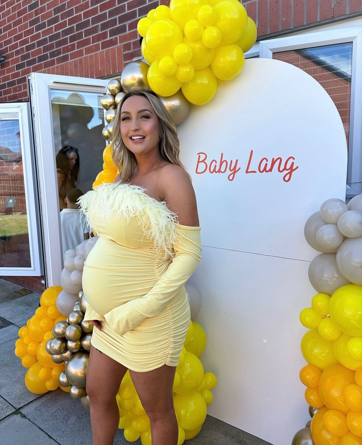 Carrie Ostrich Maternity Mini Yellow