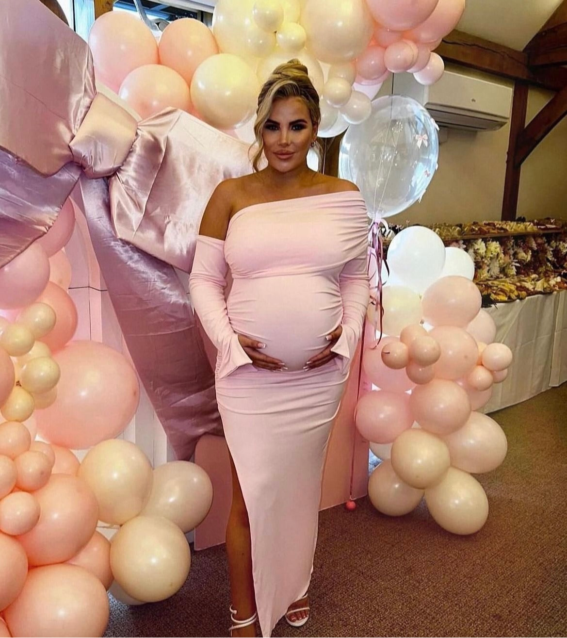 April Two Sleeve Maternity Dress Baby Pink
