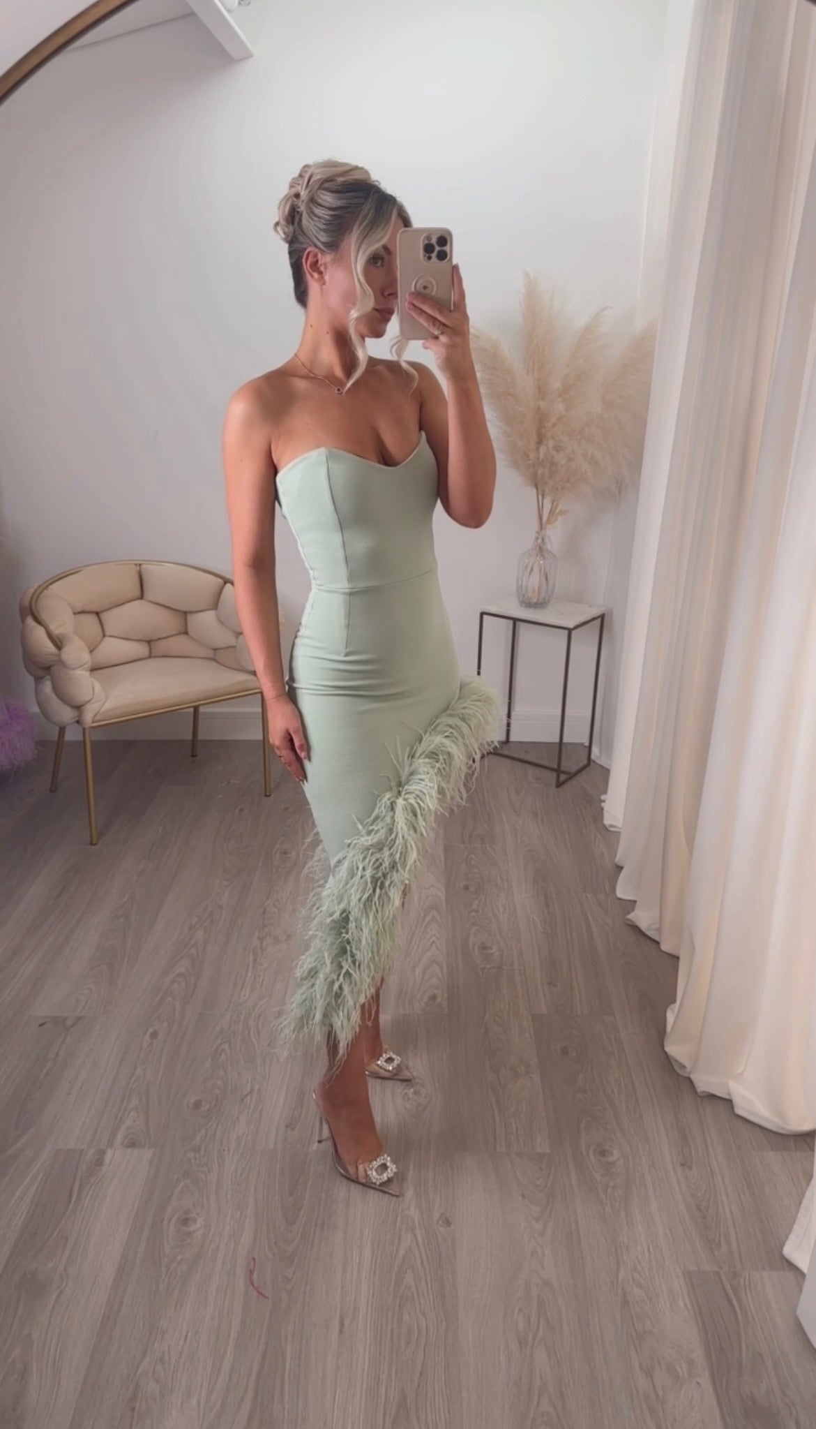 Amara sleeveless Dress Matcha