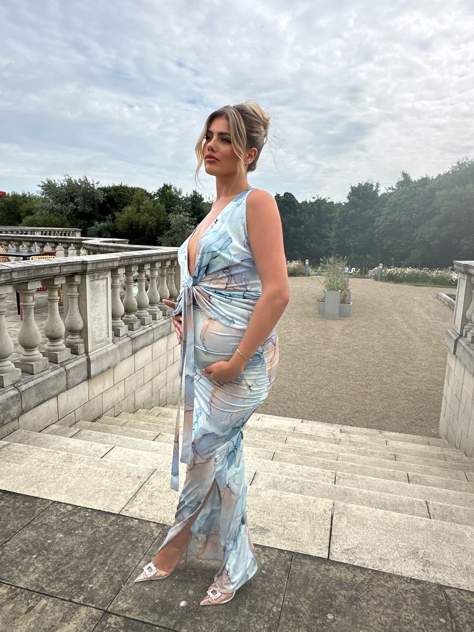 Maeve Maternity Two Piece Set Blue Marble