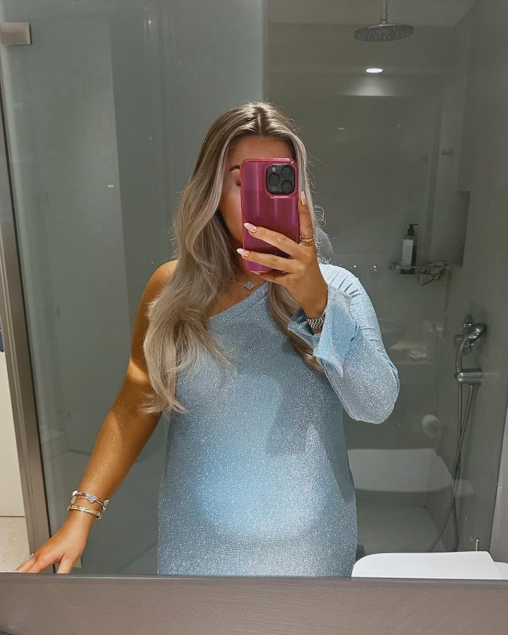 Demi Blue Glitter Maxi Dress