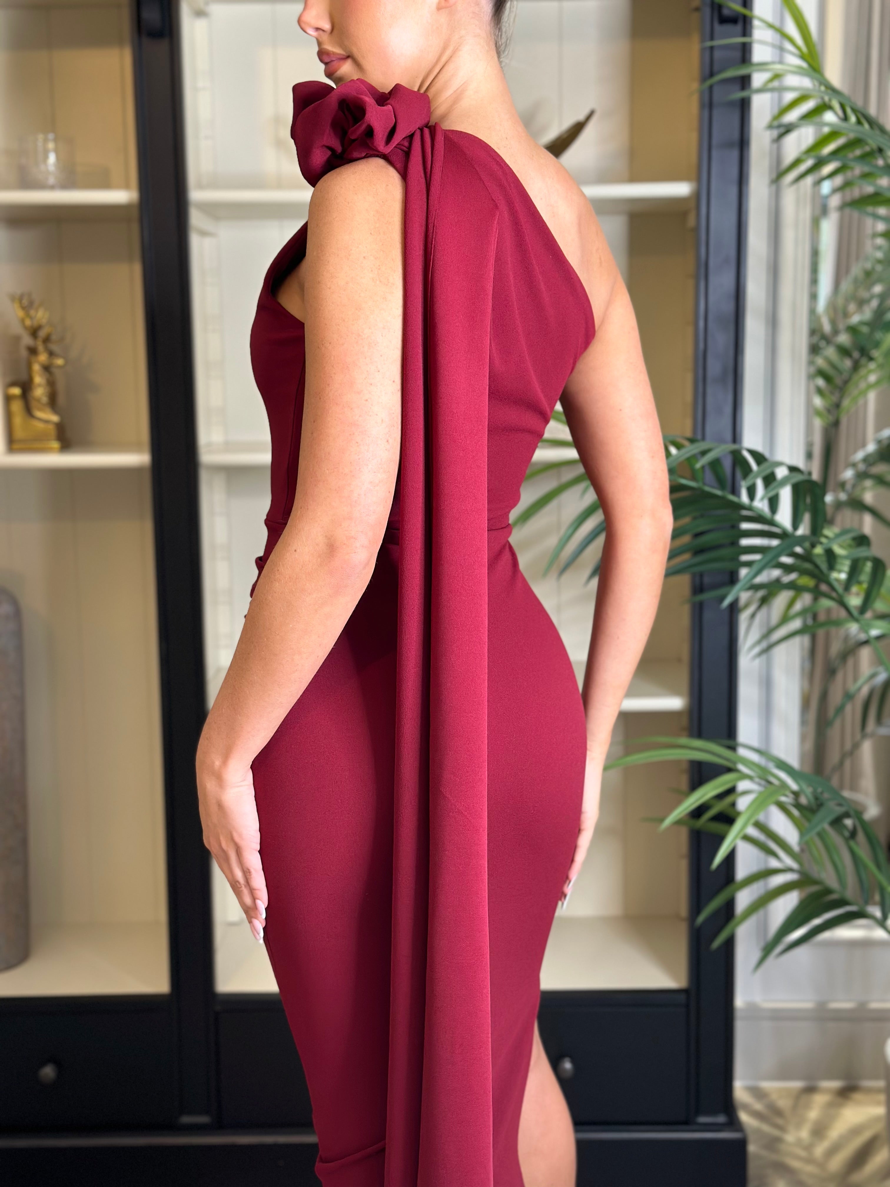 Maya Midi Dress Wine