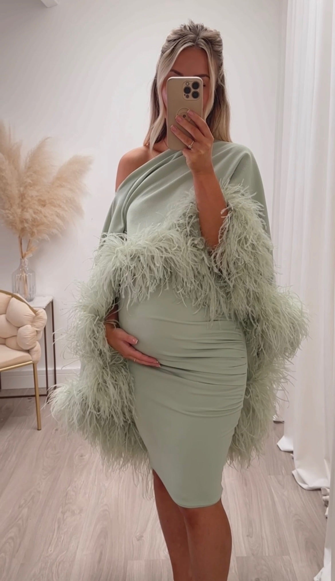 Kylie Cape Midi Skirt Maternity Set Matcha