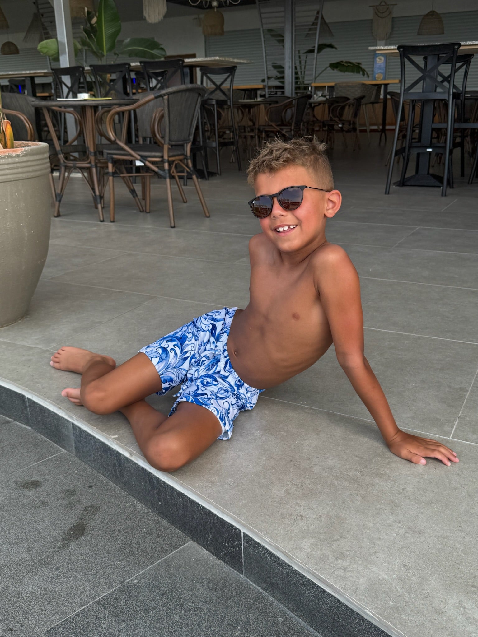 Mini Riviera Blue Swim Shorts