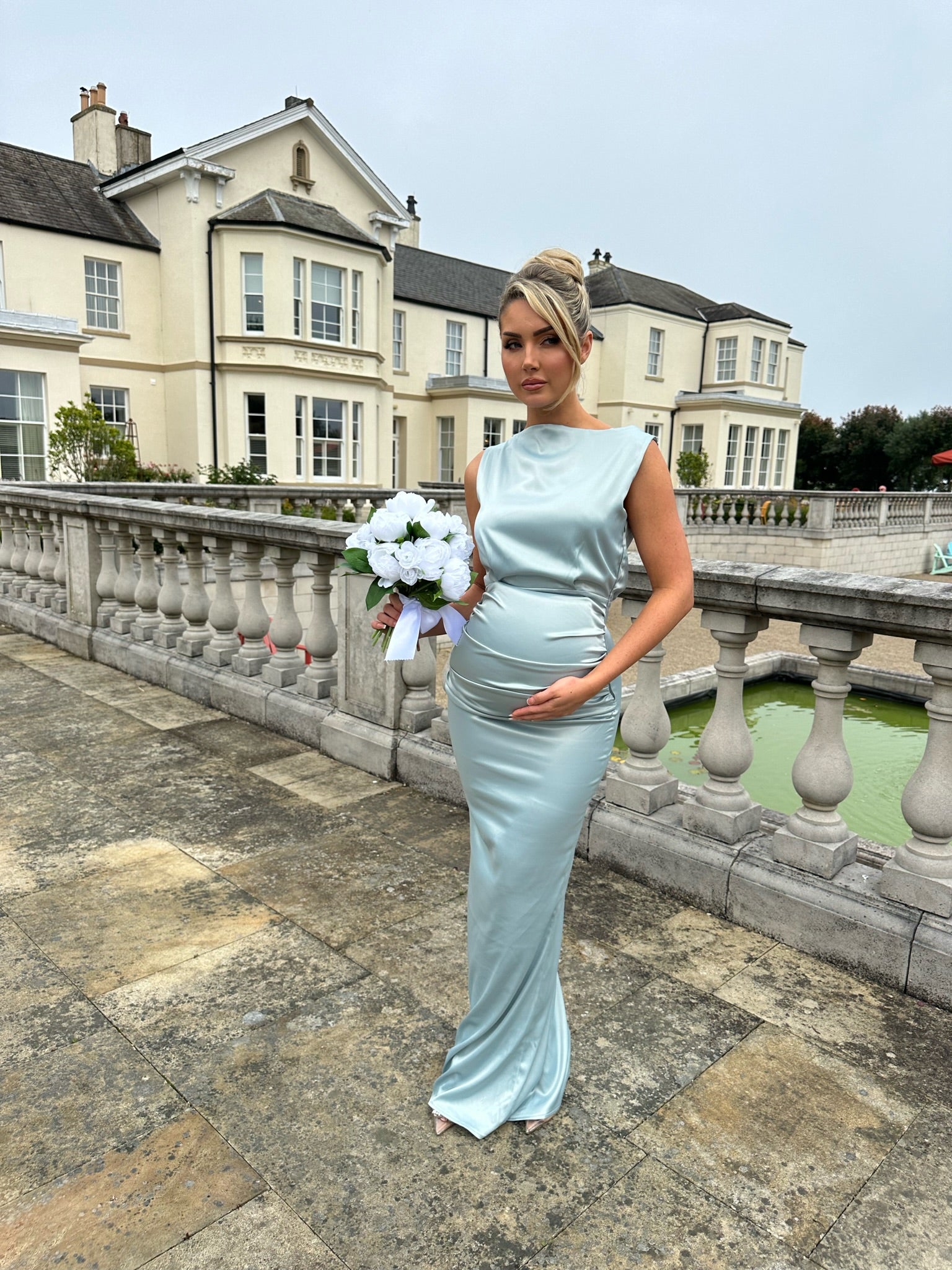Bali Maternity Dress Mineral Blue