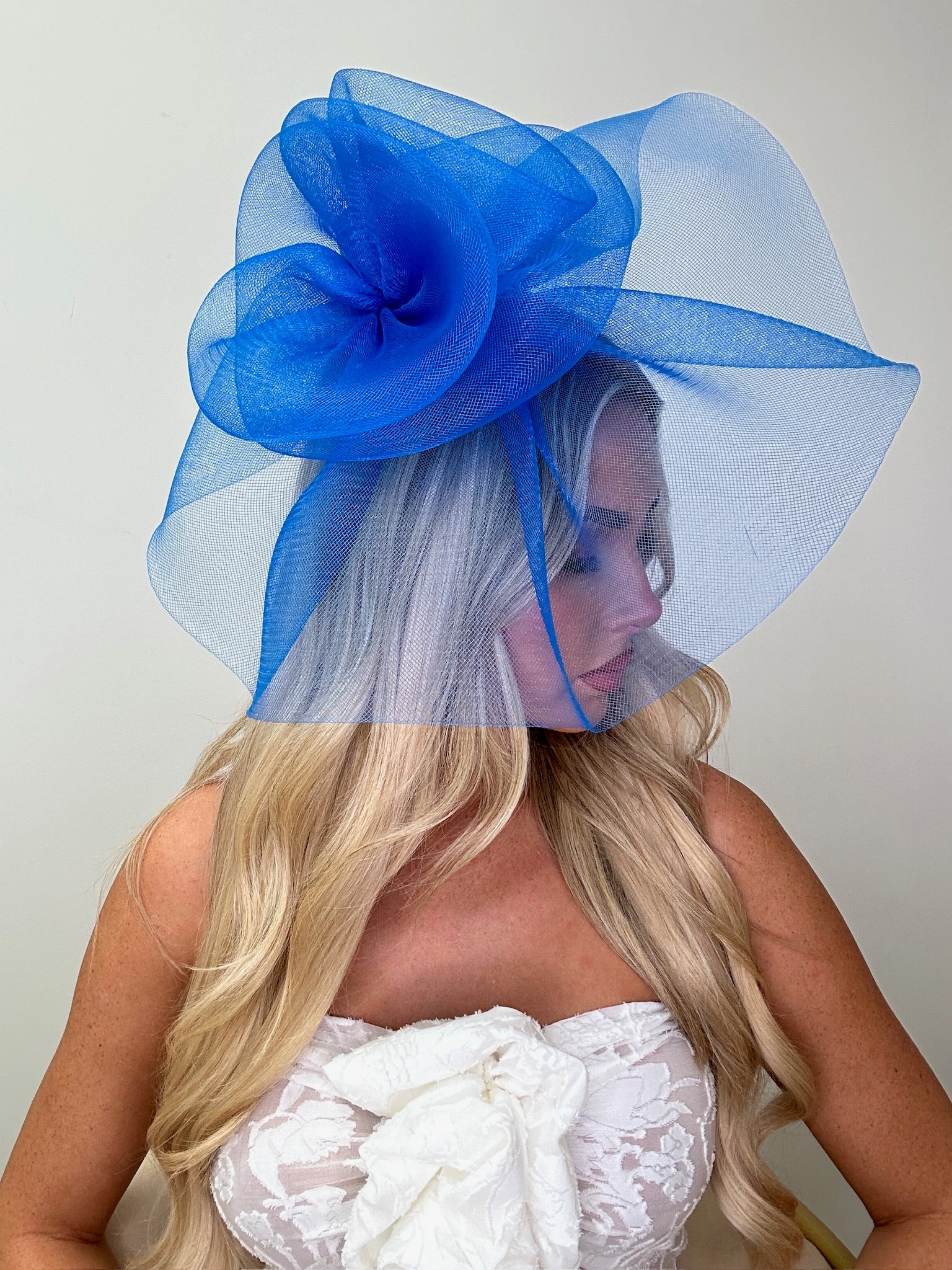 Swirl Fascinator Headband Royal Blue