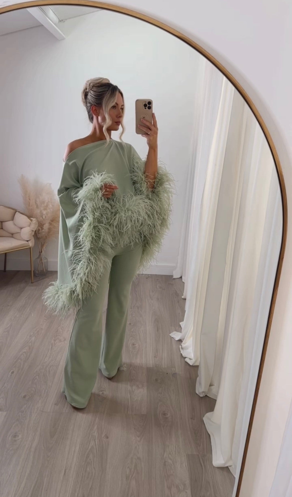 Kylie Cape Trouser Set Matcha