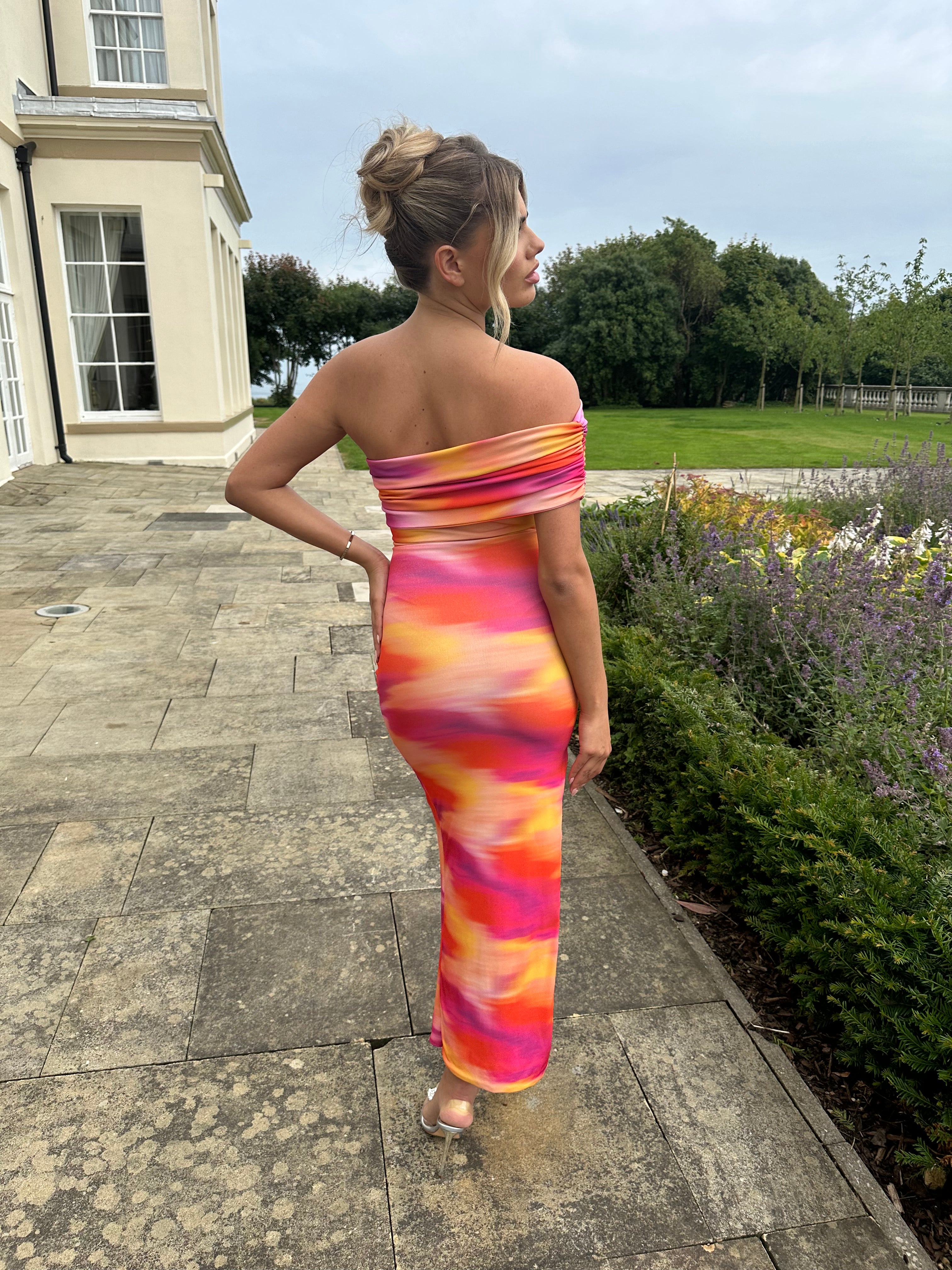 April Sleeveless Midi Dress Pink Sunset