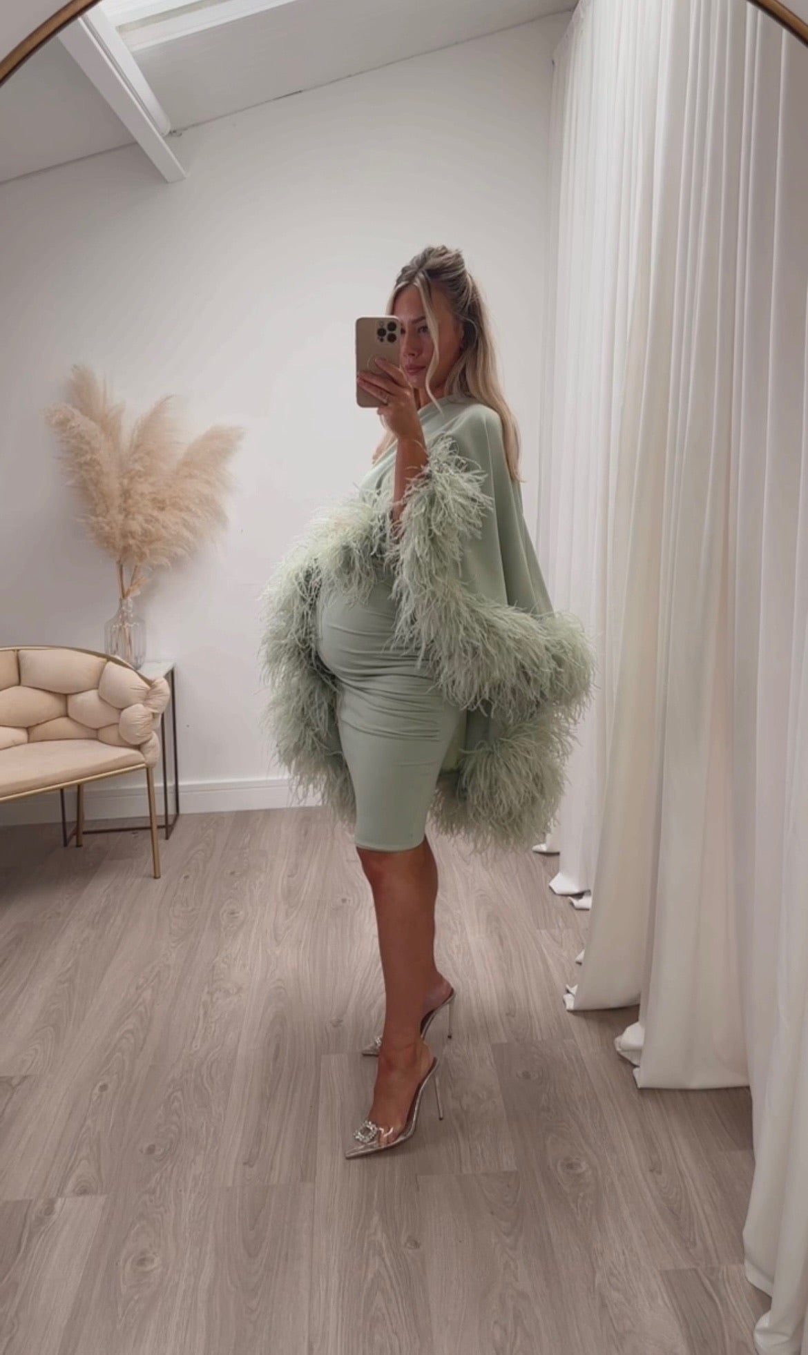 Kylie Cape Midi Skirt Maternity Set Matcha