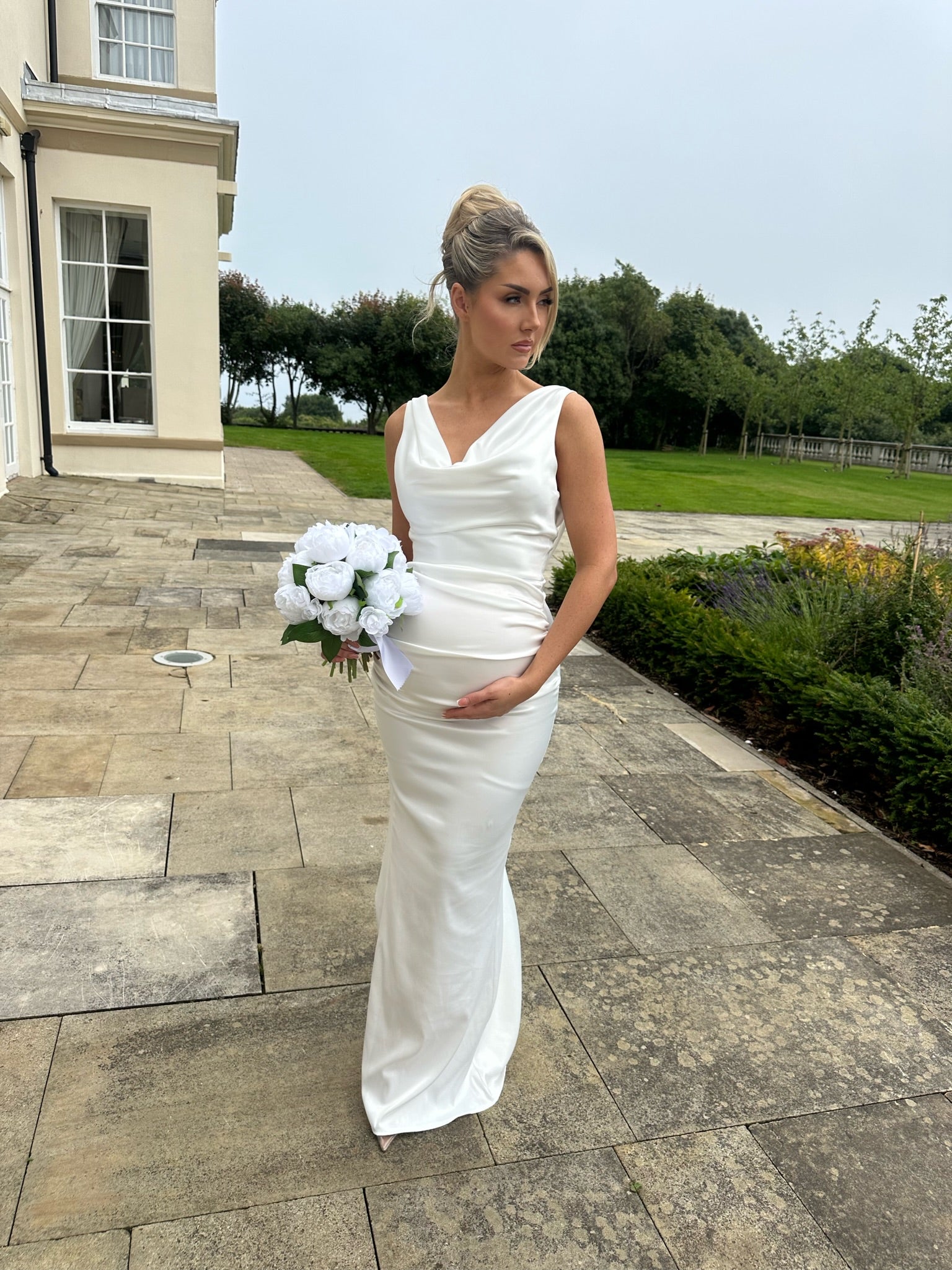 Santorini Maternity Dress White