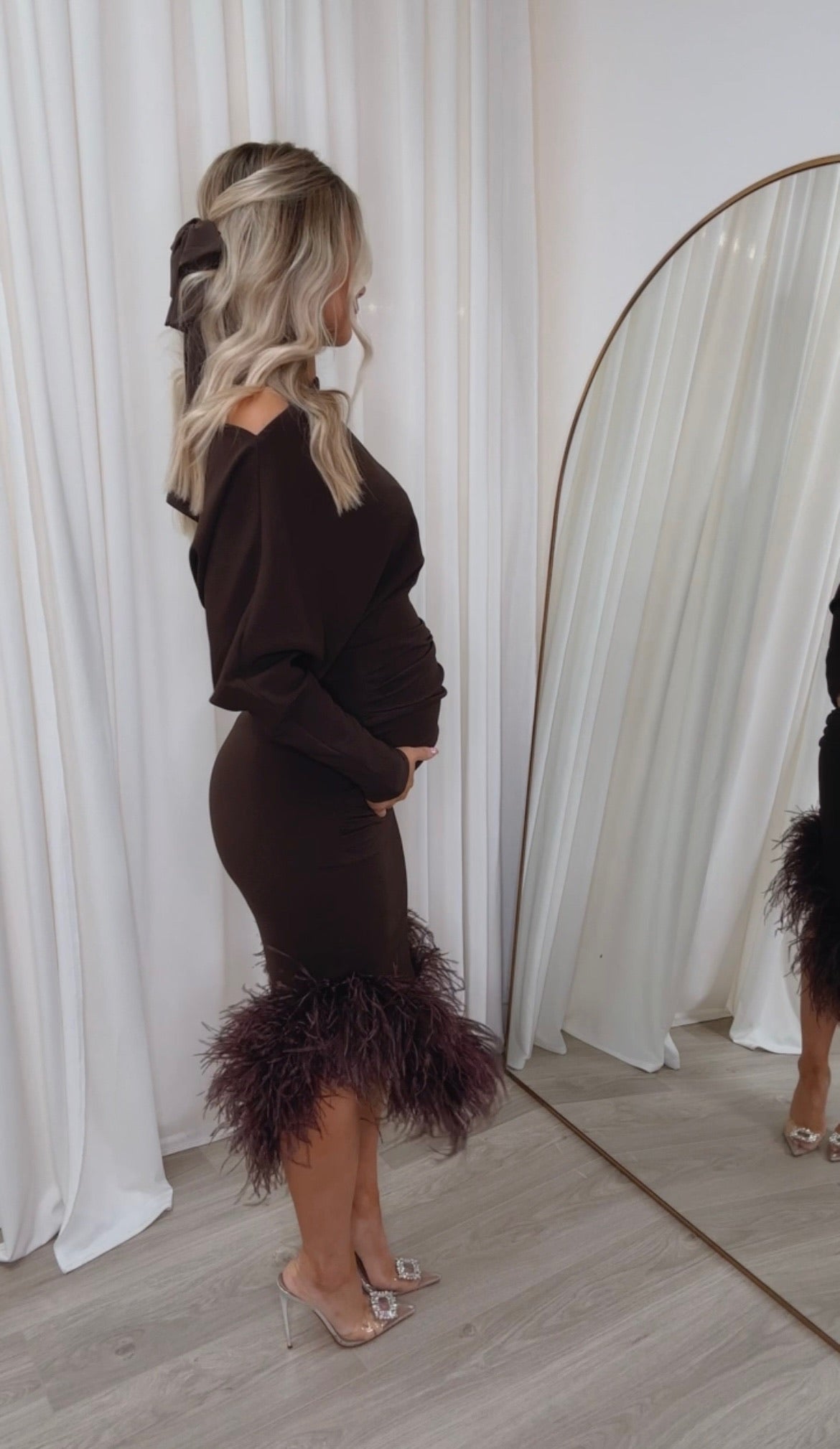 Arella Maternity Dress Chocolate brown