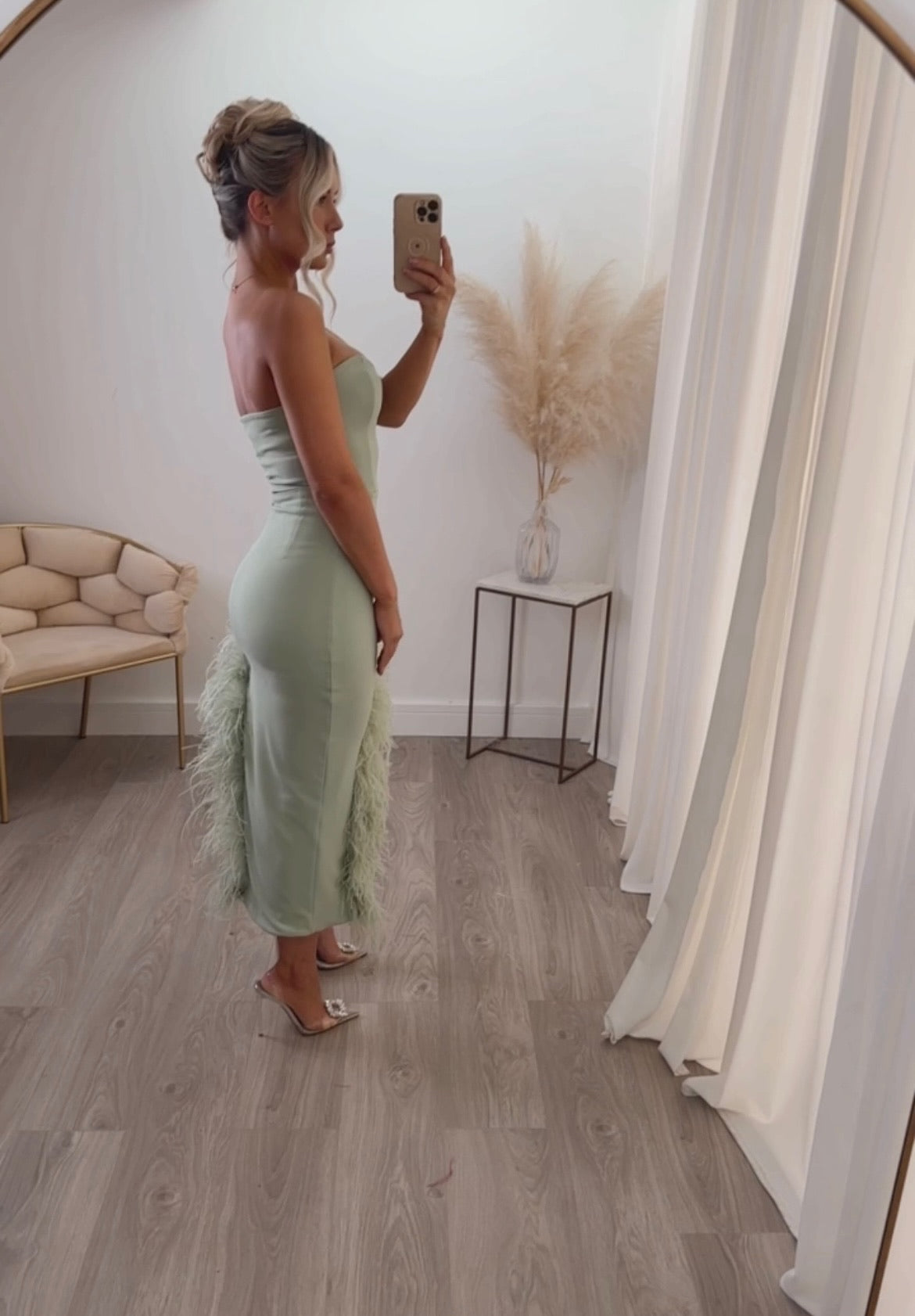 Amara sleeveless Dress Matcha