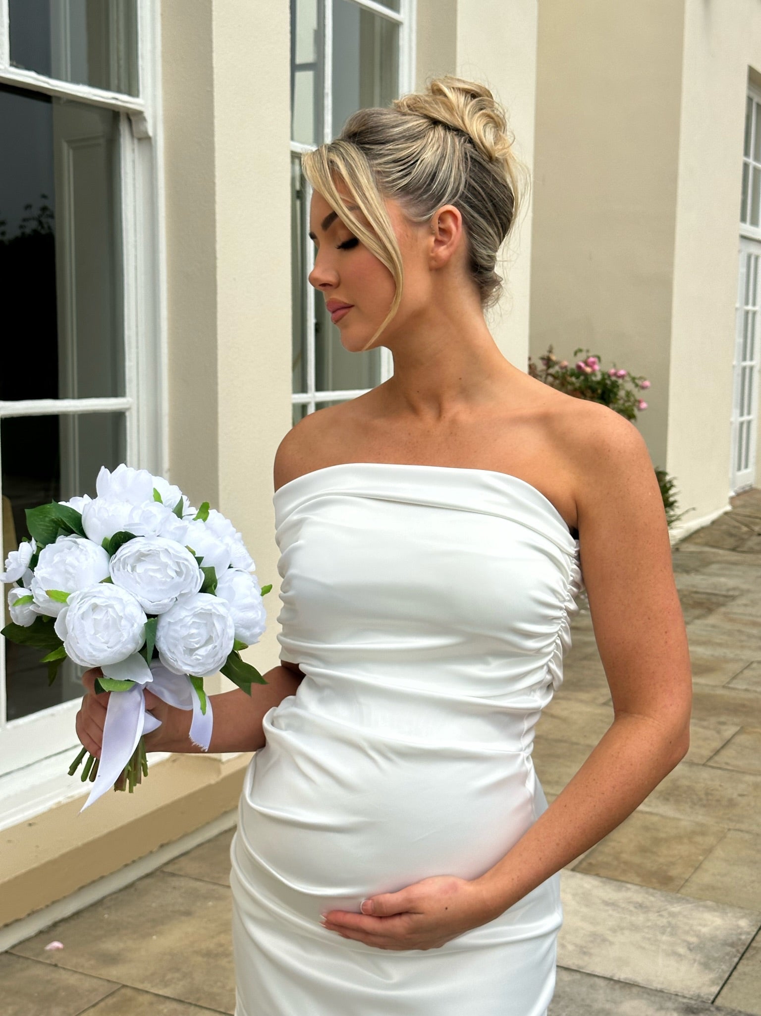 Monaco Maternity Dress White