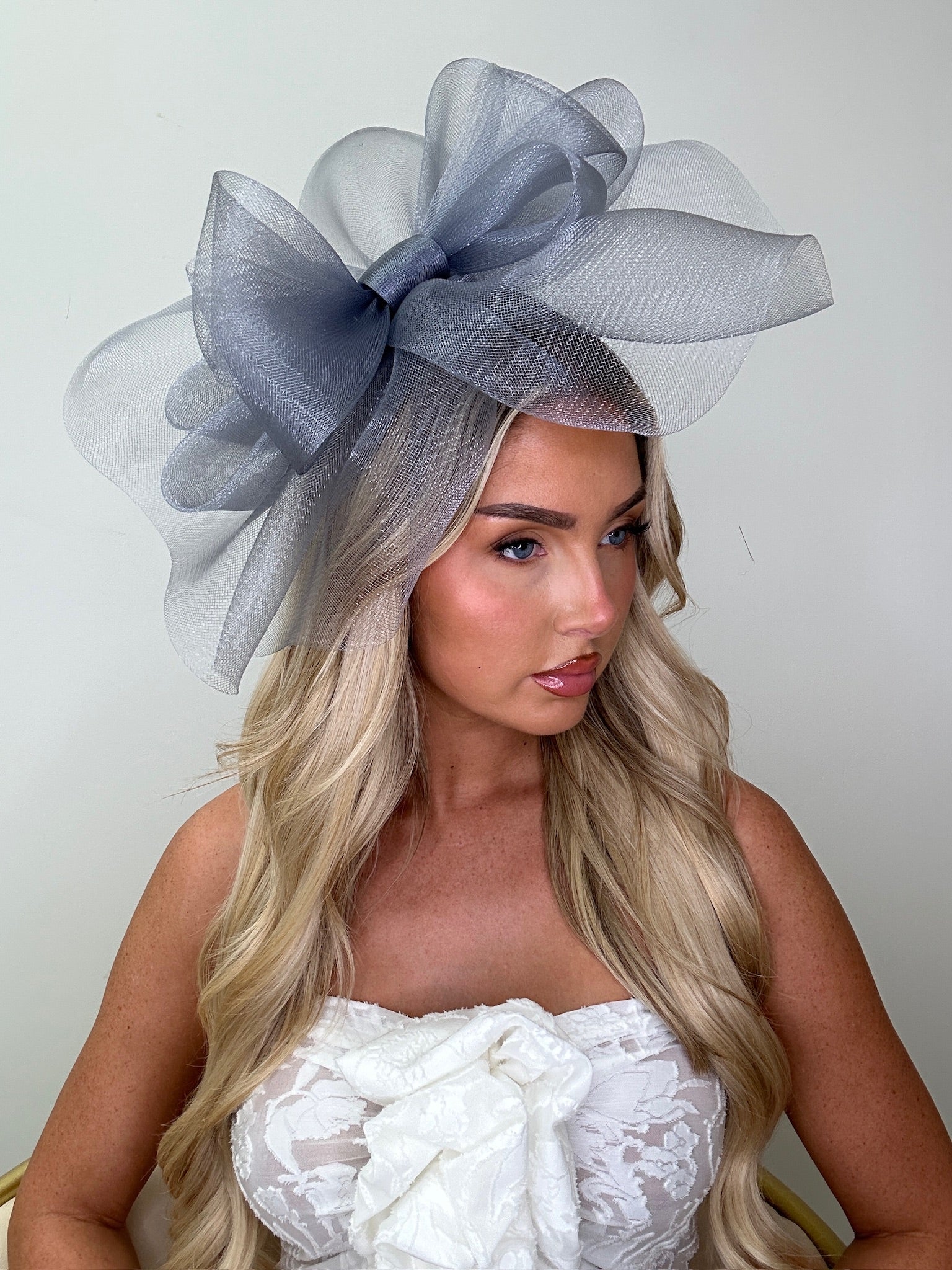 Bow Fascinator Headband Grey
