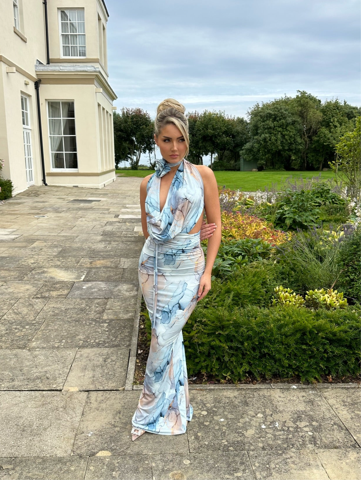 Rose Dress Blue Marble