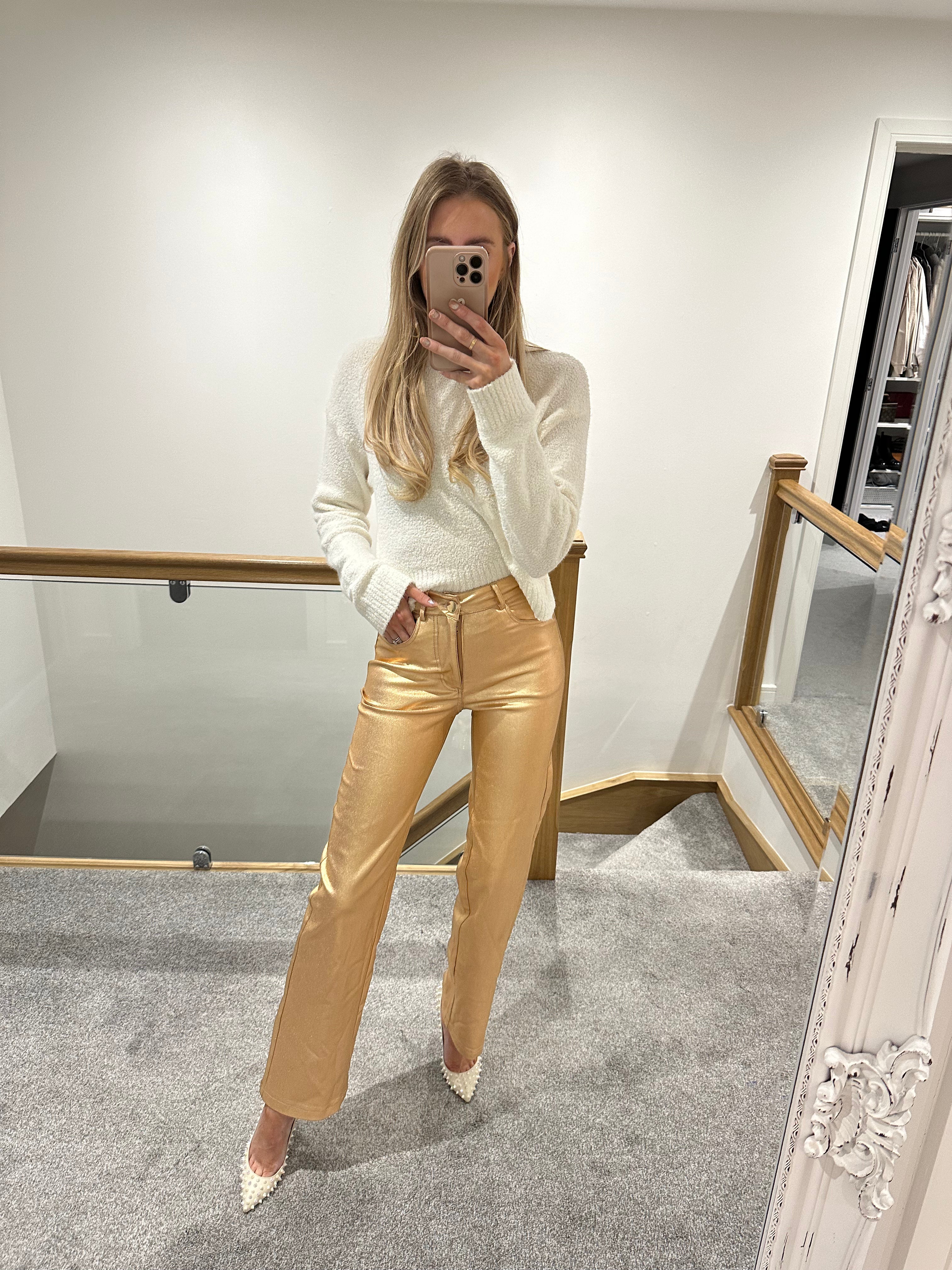 Metallic Jeans Copper