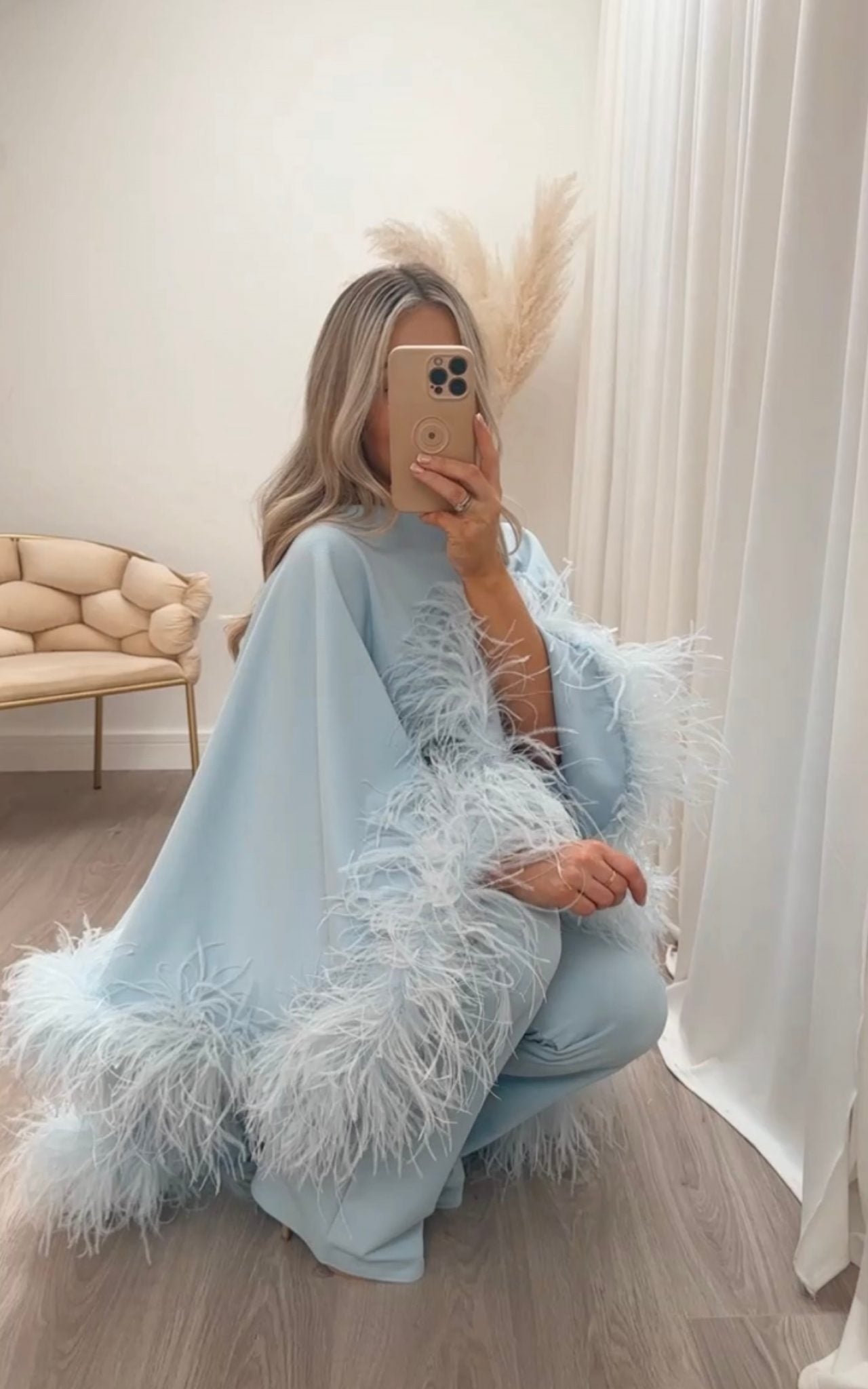 Kylie Cape Trouser Set Baby Blue